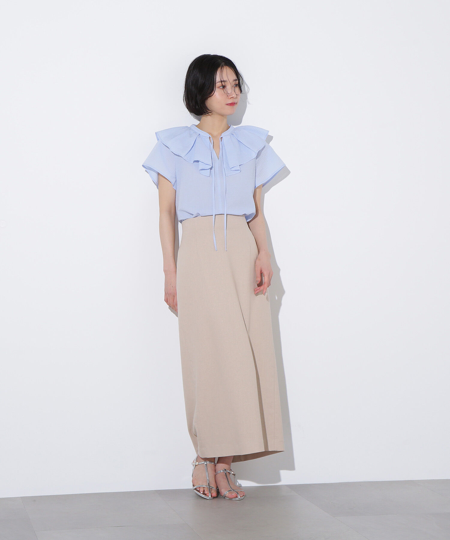  「麻混タイトスカート」|スカート|