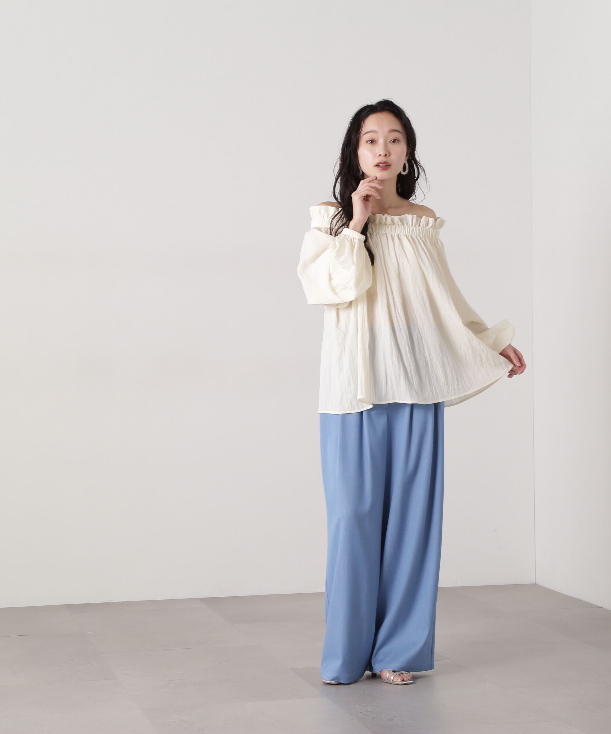  「デニムライクワイドタックパンツ」|その他|