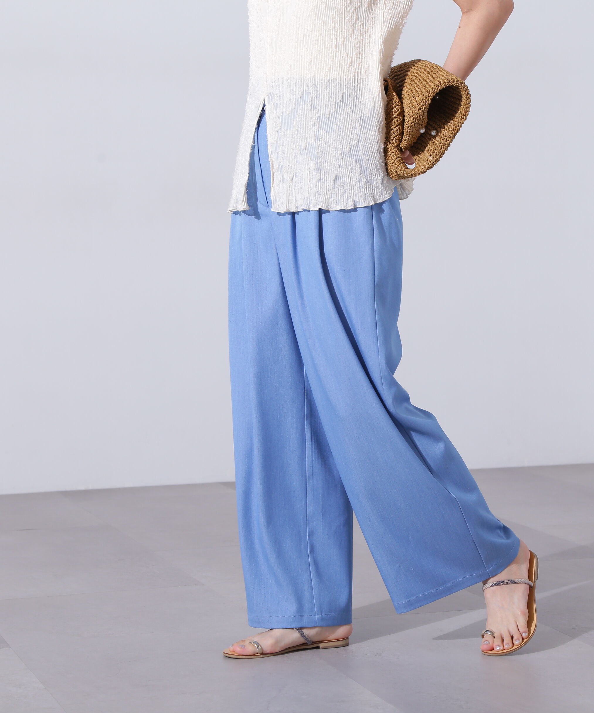  「デニムライクワイドタックパンツ」|その他|