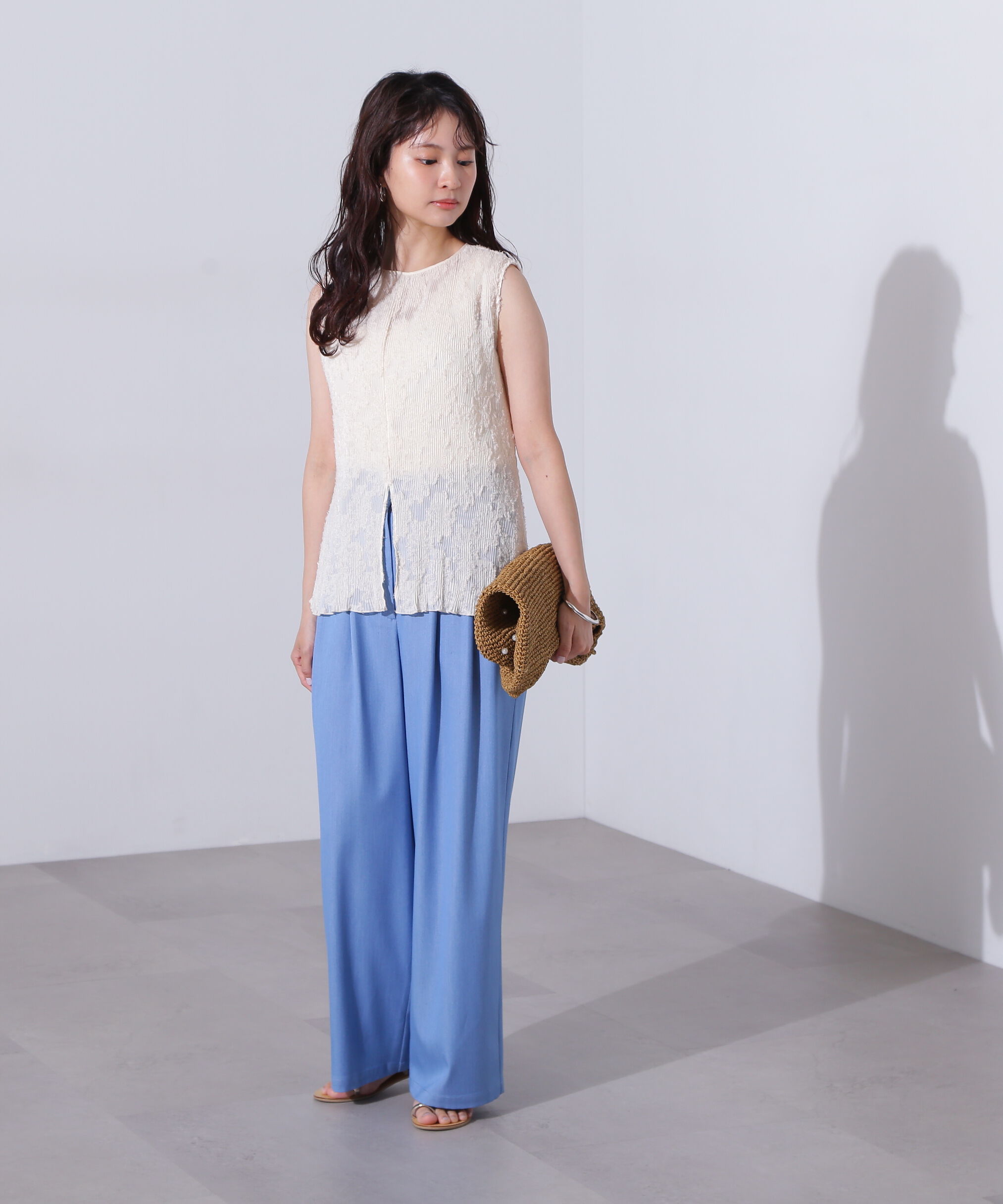  「デニムライクワイドタックパンツ」|その他|