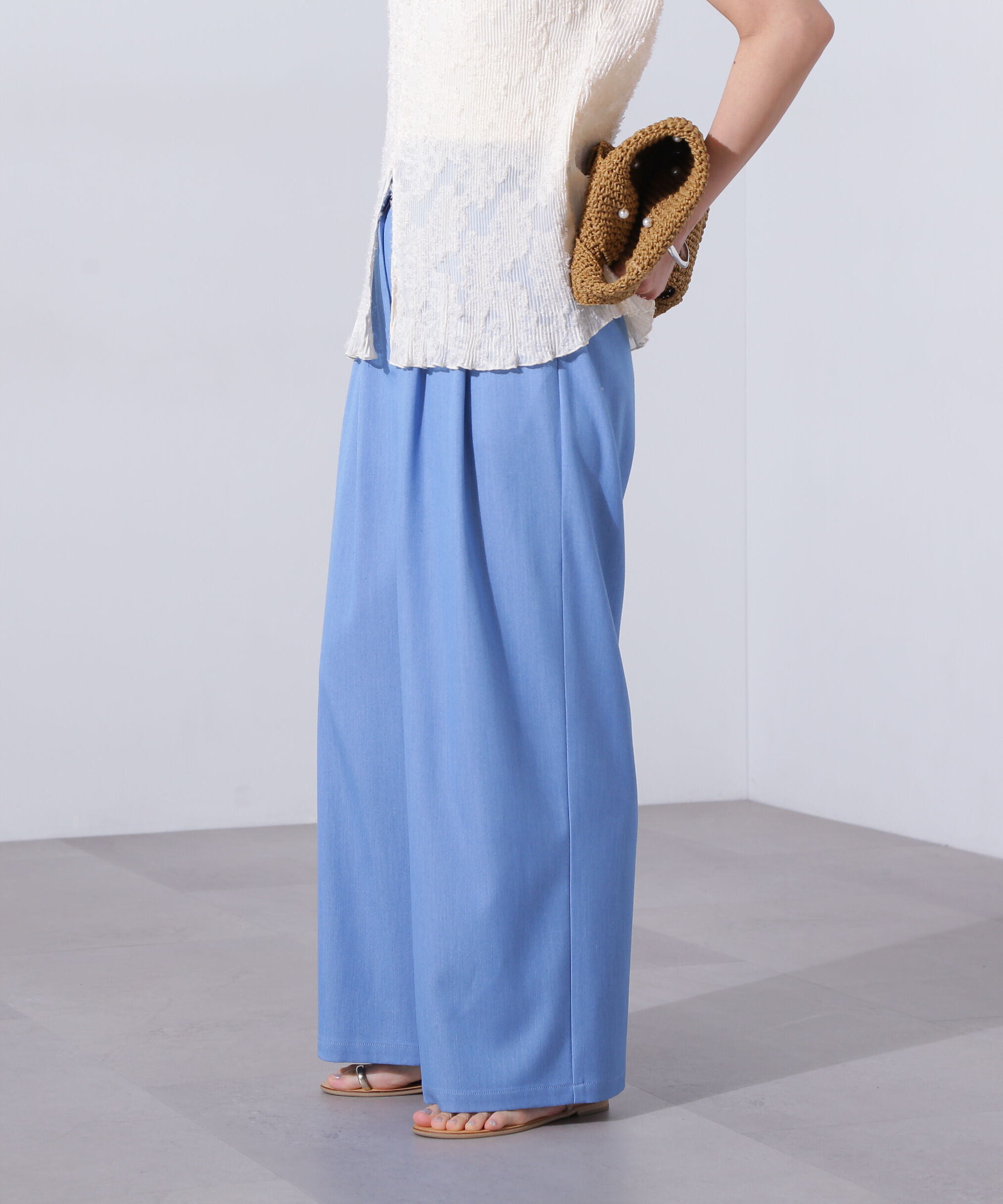  「デニムライクワイドタックパンツ」|その他|