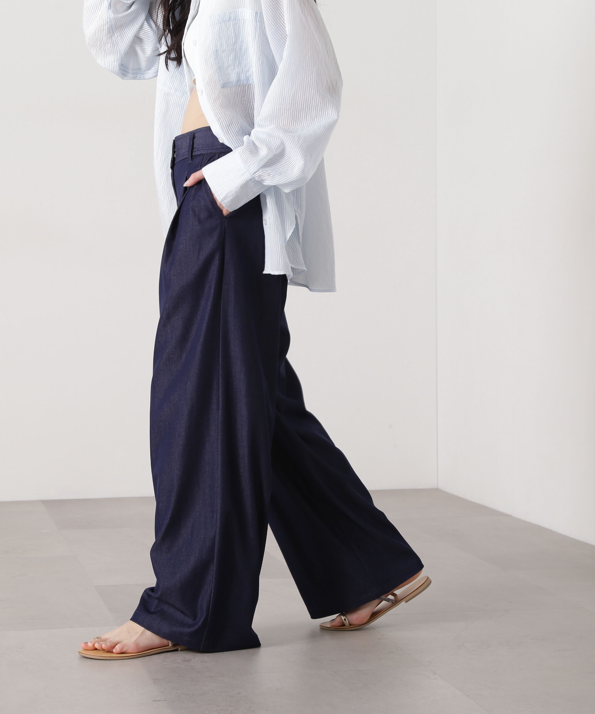  「デニムライクワイドタックパンツ」|その他|