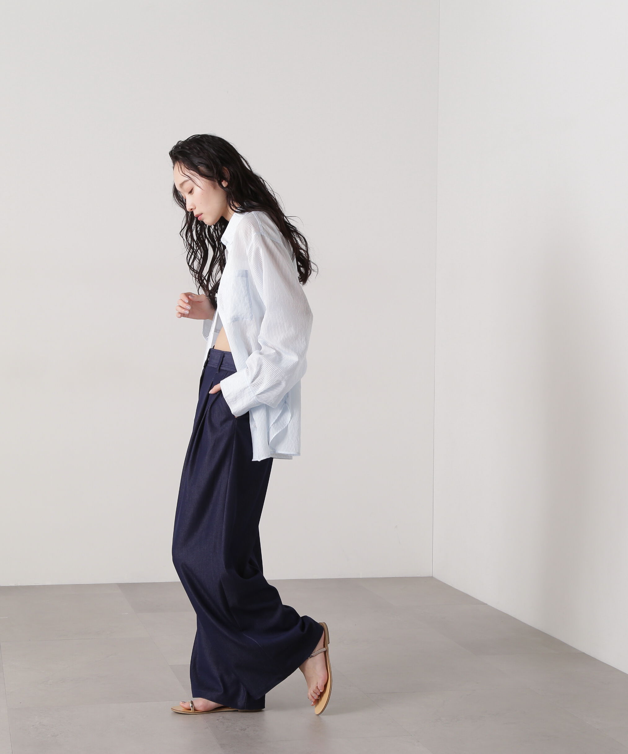  「デニムライクワイドタックパンツ」|その他|