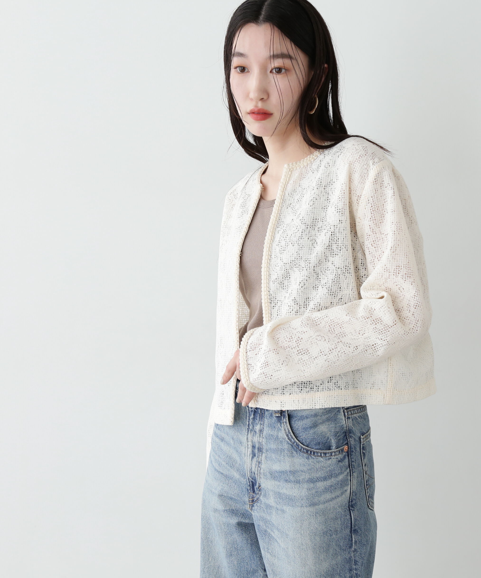  「レース羽織ブラウス」|シャツ・ブラウス|オフ1