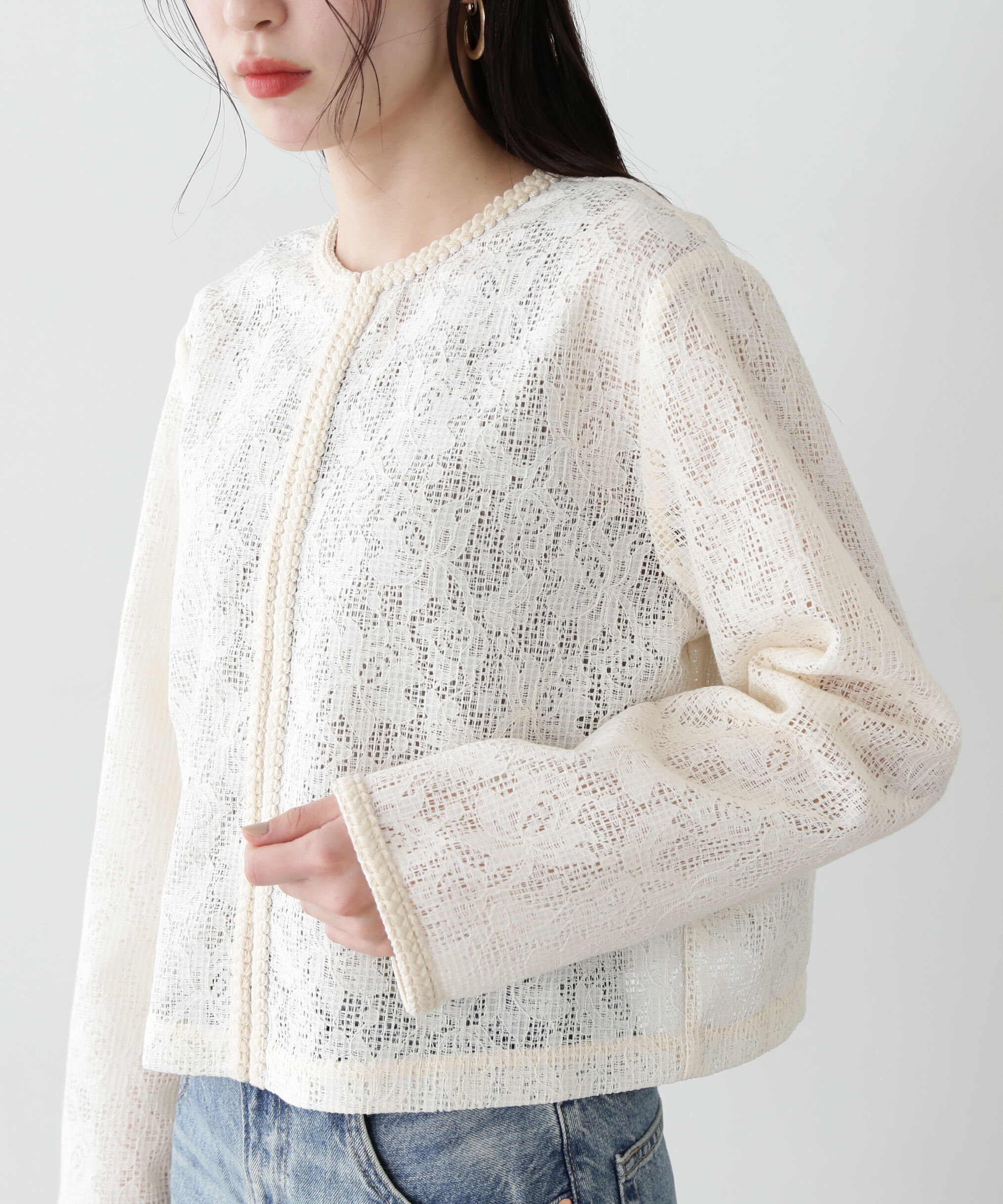  「レース羽織ブラウス」|シャツ・ブラウス|