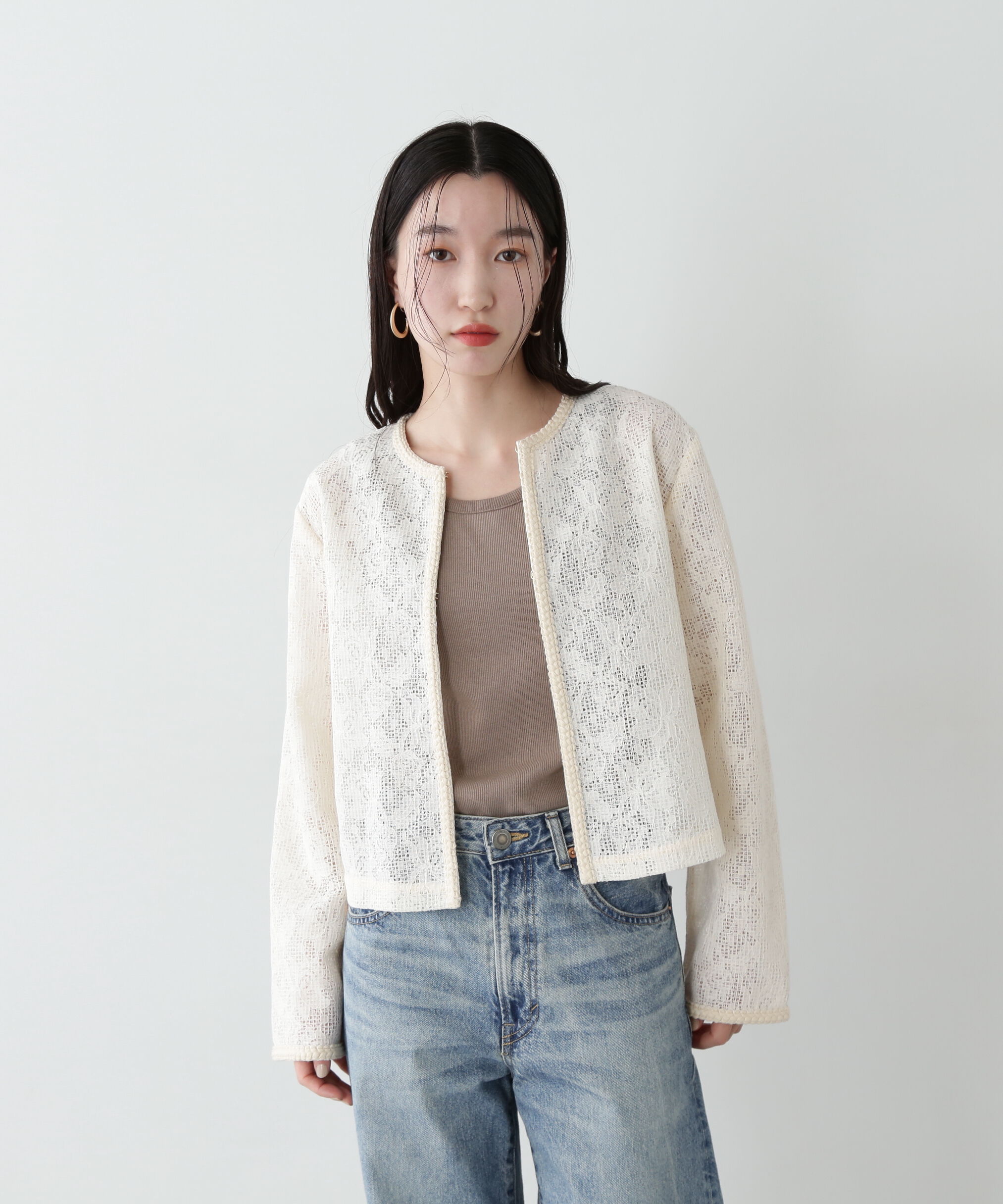  「レース羽織ブラウス」|シャツ・ブラウス|