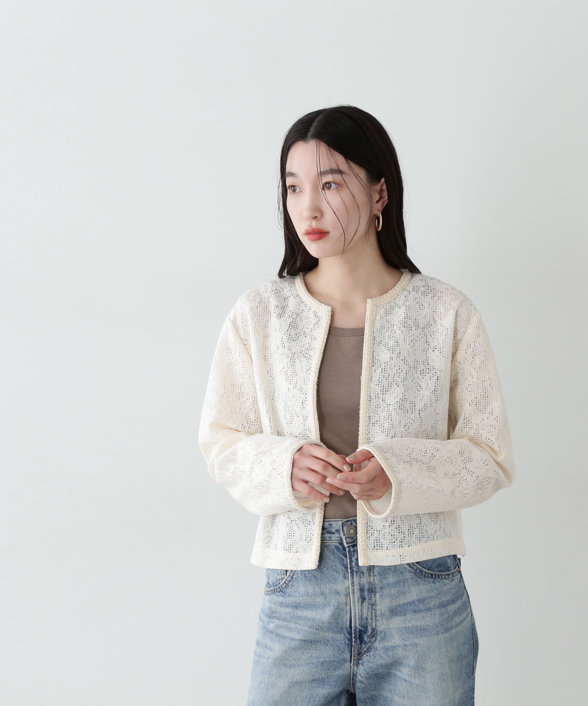  「レース羽織ブラウス」|シャツ・ブラウス|