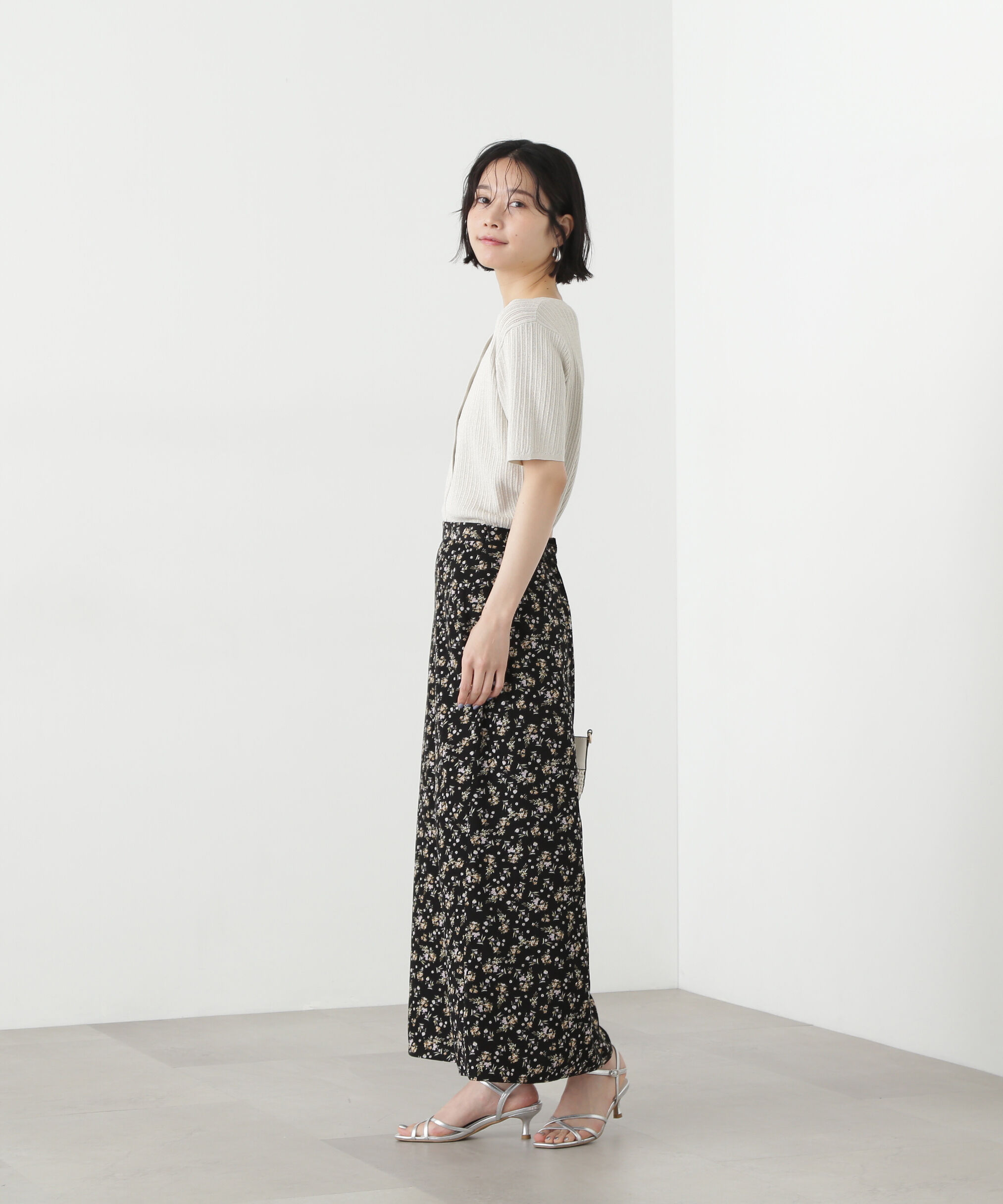  「アイレット柄ラメカーディガン」|ニット・セーター|