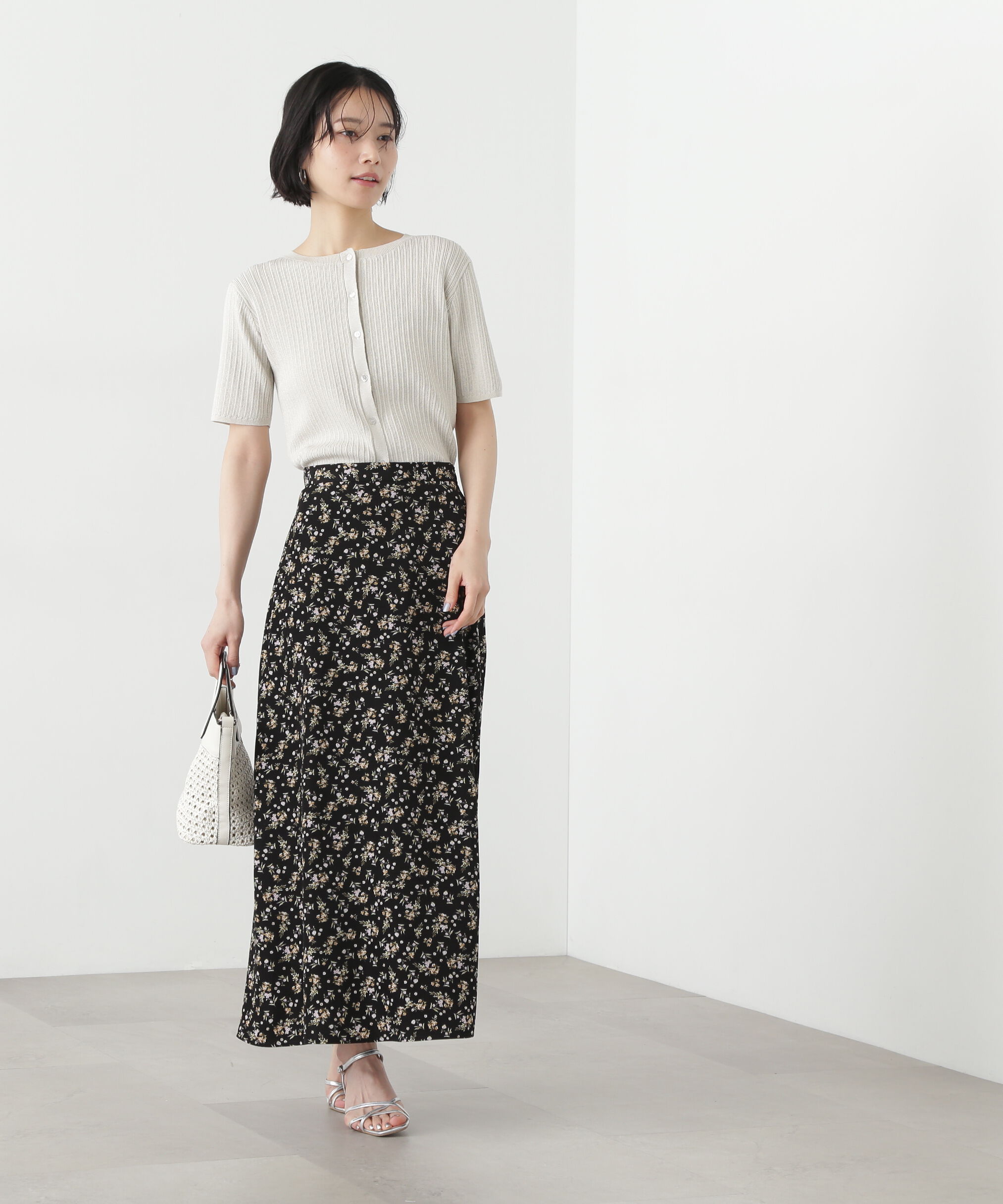  「アイレット柄ラメカーディガン」|ニット・セーター|