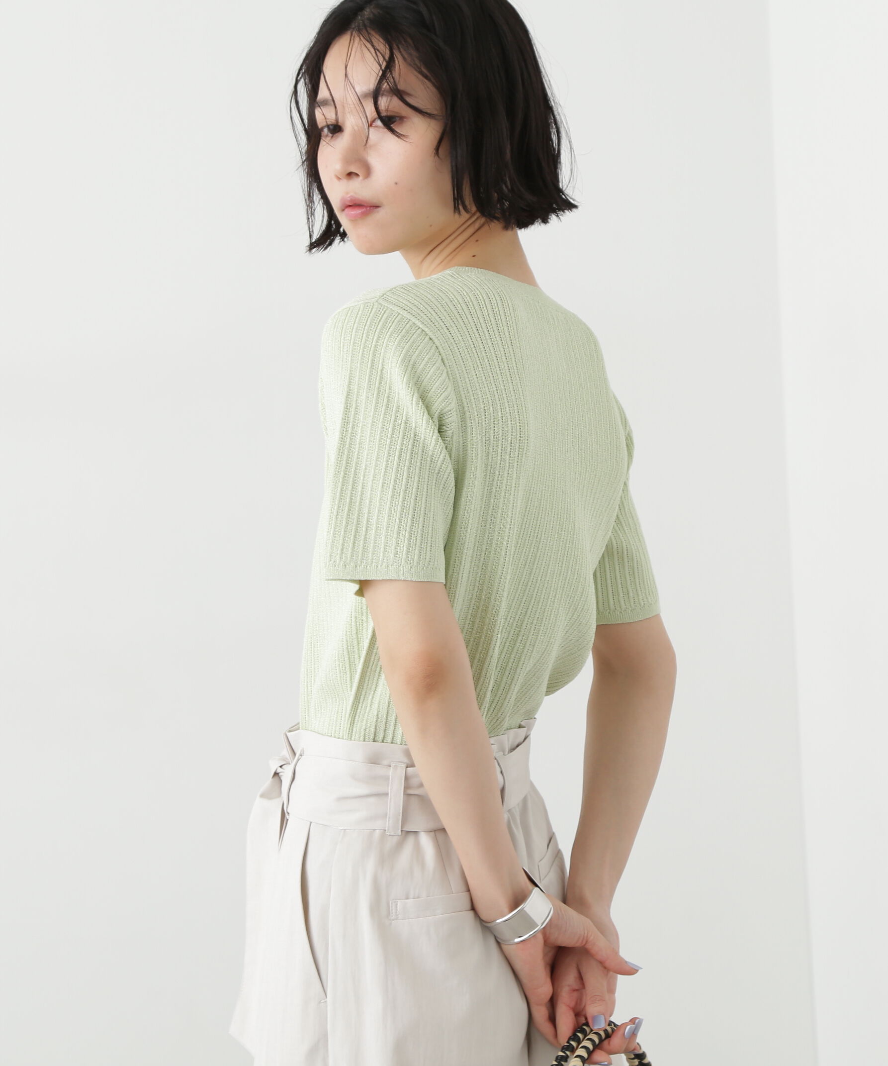  「アイレット柄ラメカーディガン」|ニット・セーター|