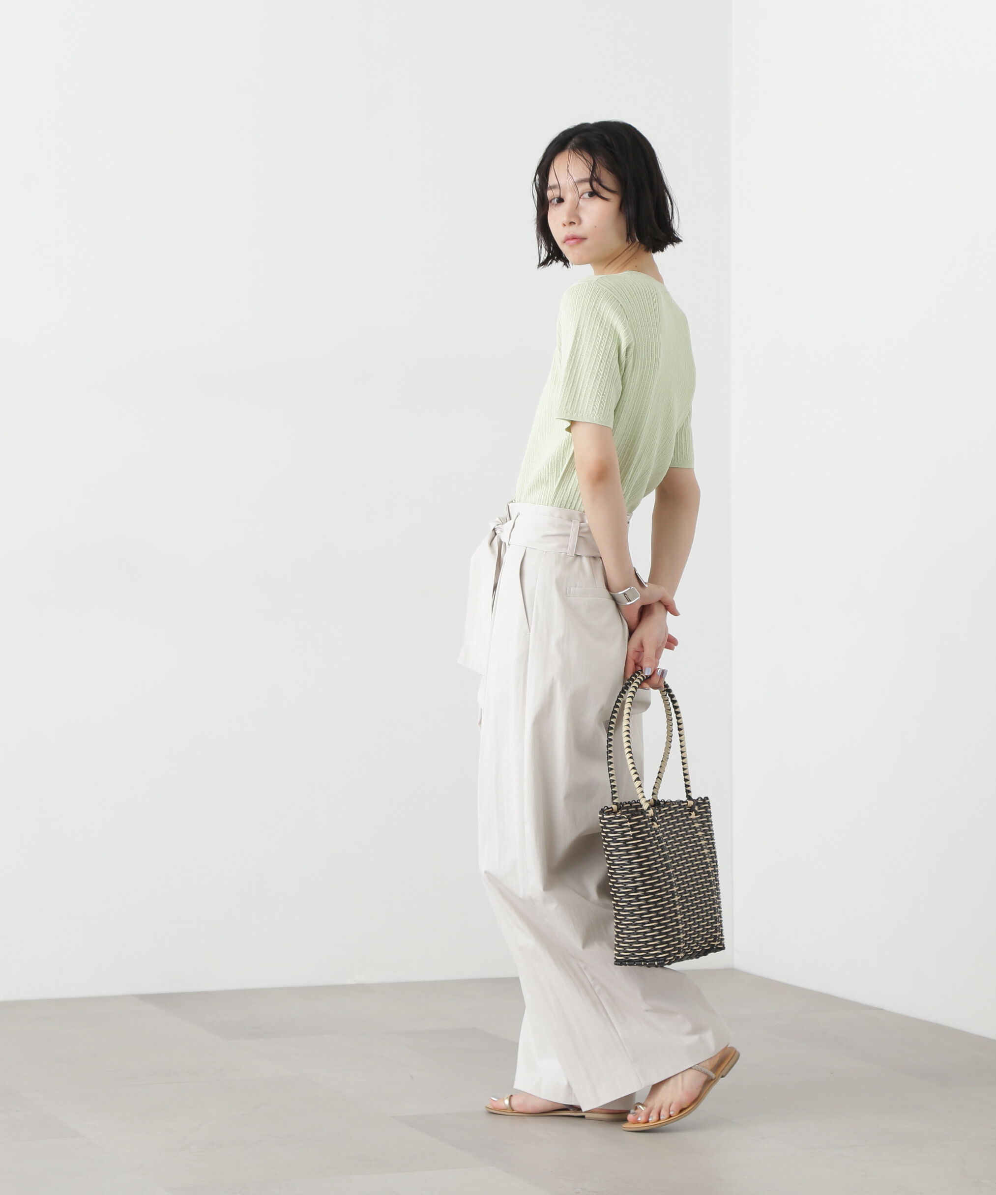  「アイレット柄ラメカーディガン」|ニット・セーター|