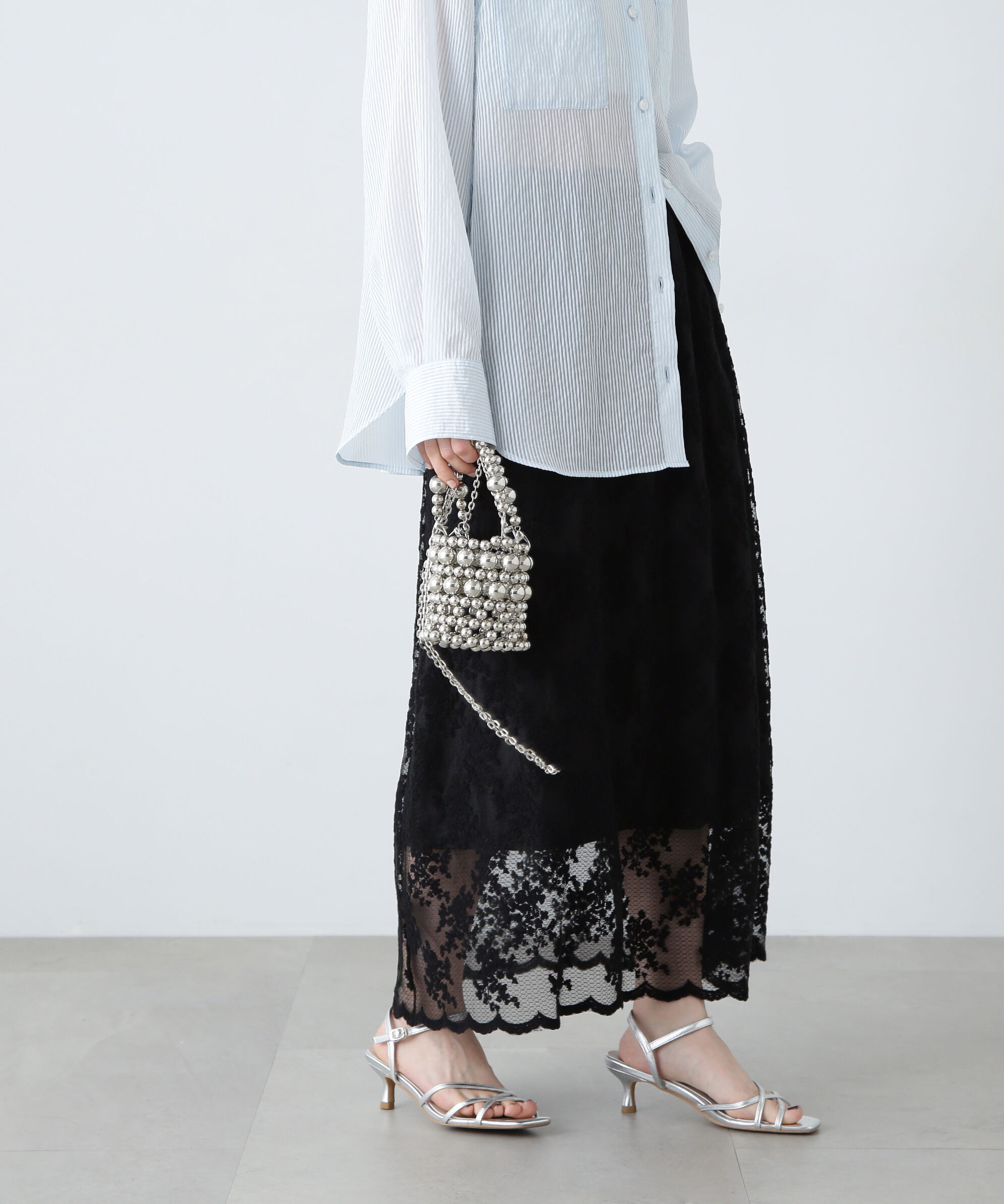  「レースAラインスカート」|スカート|