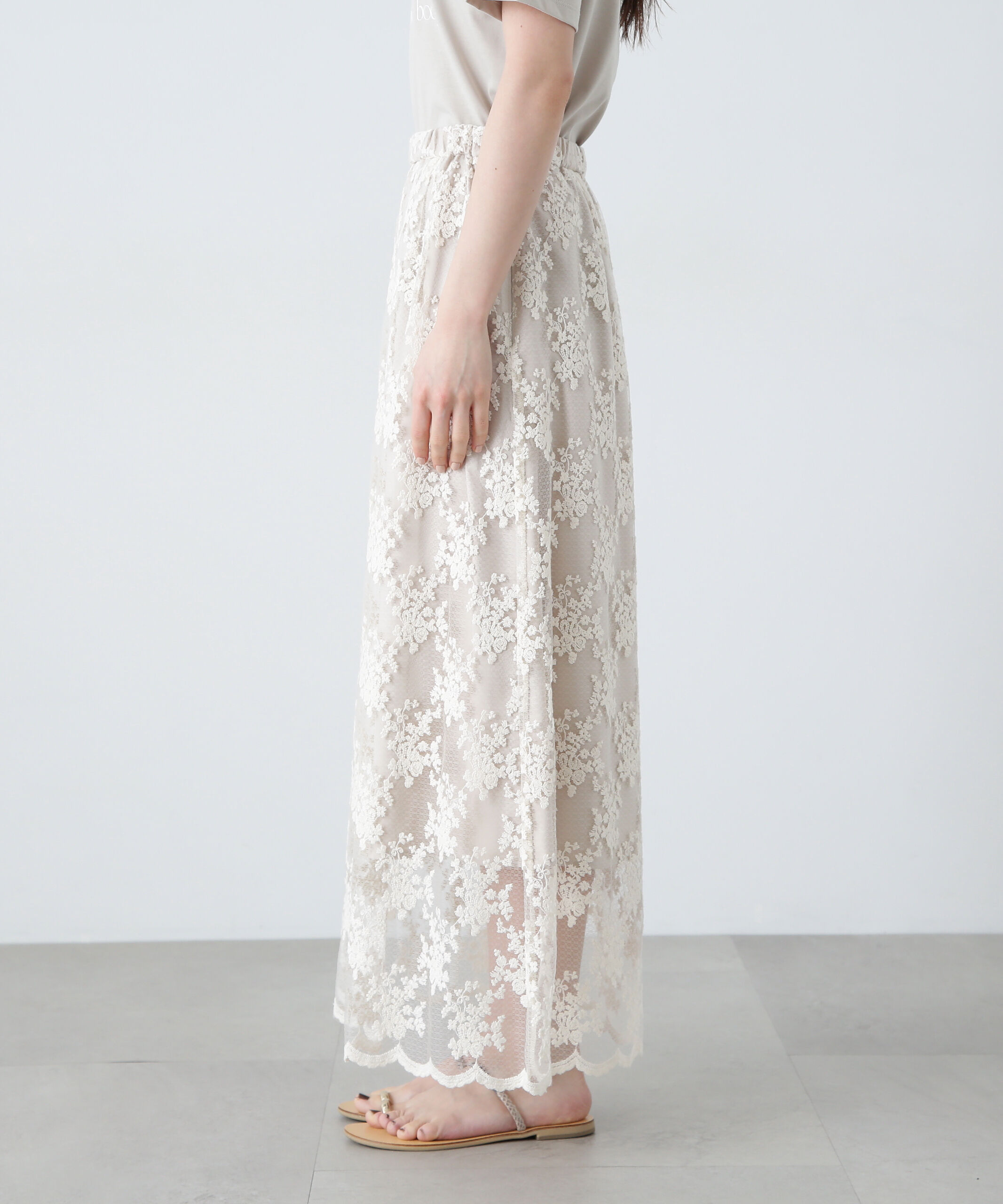  「レースAラインスカート」|スカート|