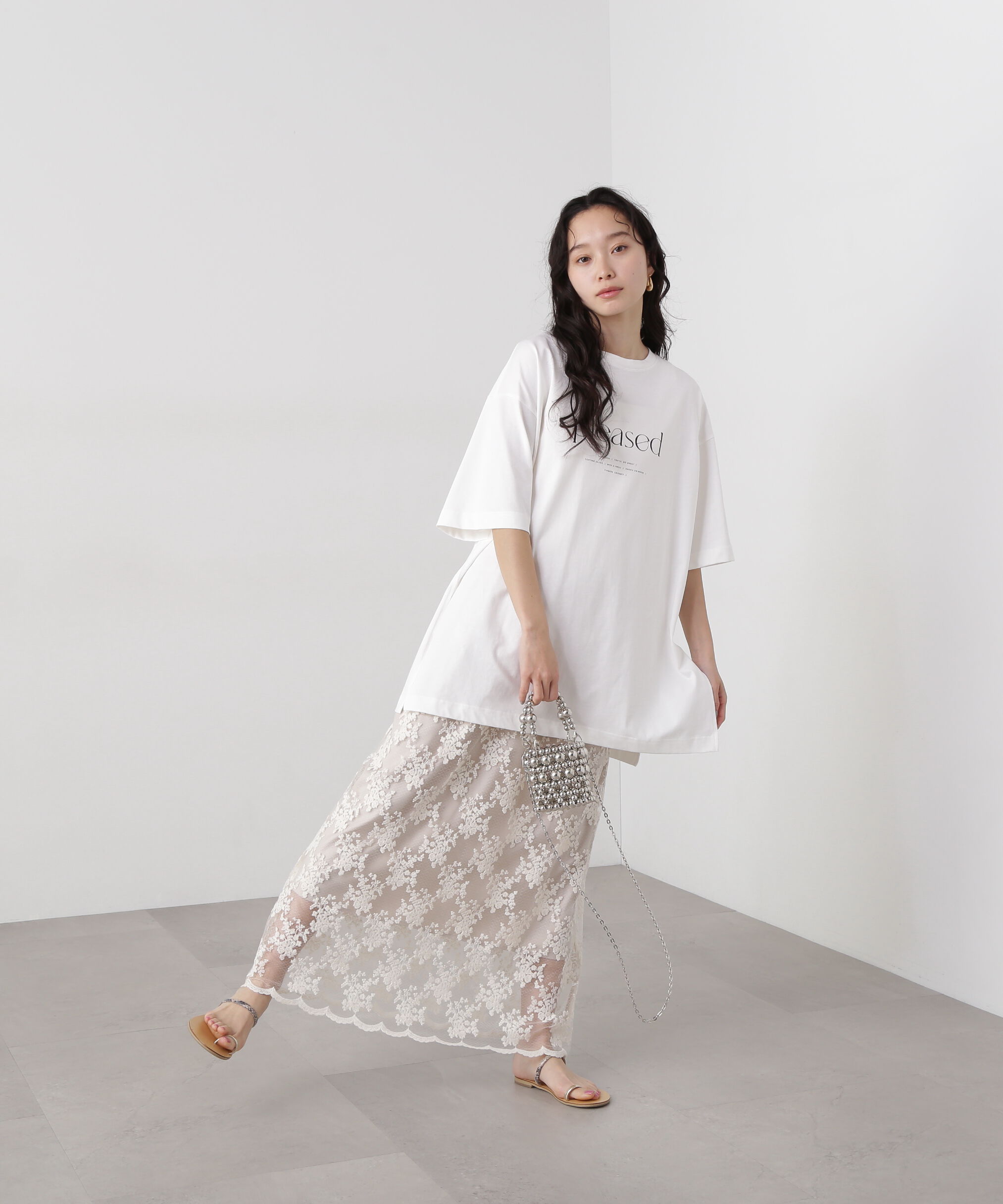  「レースAラインスカート」|スカート|