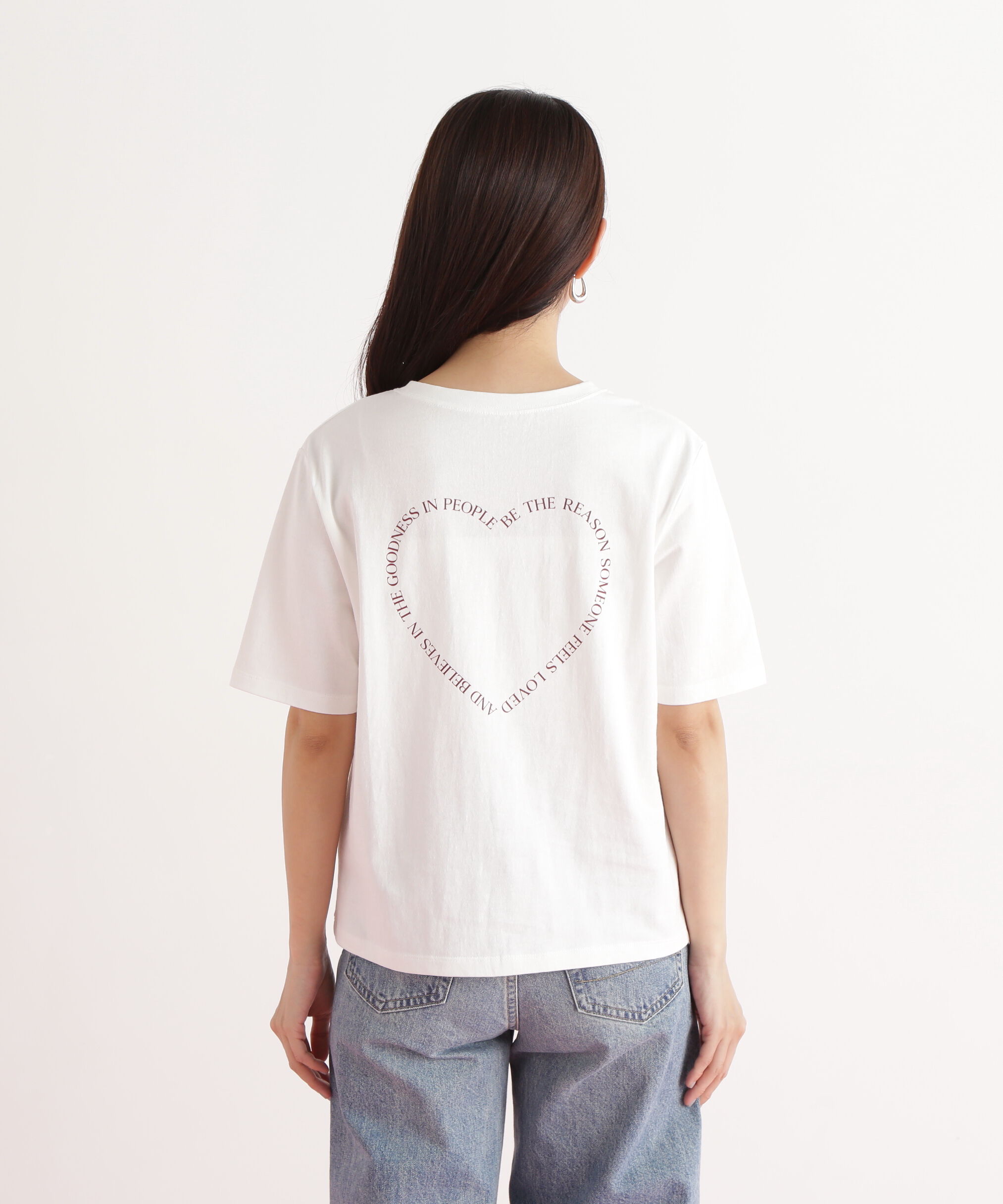  「ハートフレームロゴプリントTシャツ」|Tシャツ・カットソー|