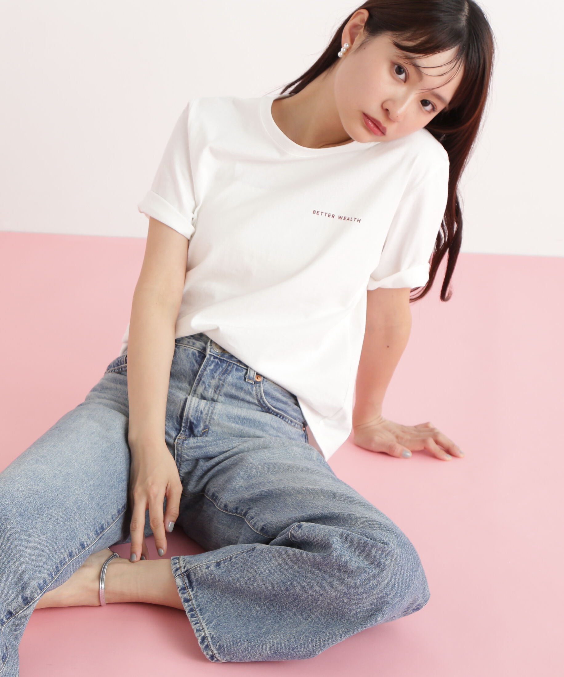  「ハートフレームロゴプリントTシャツ」|Tシャツ・カットソー|