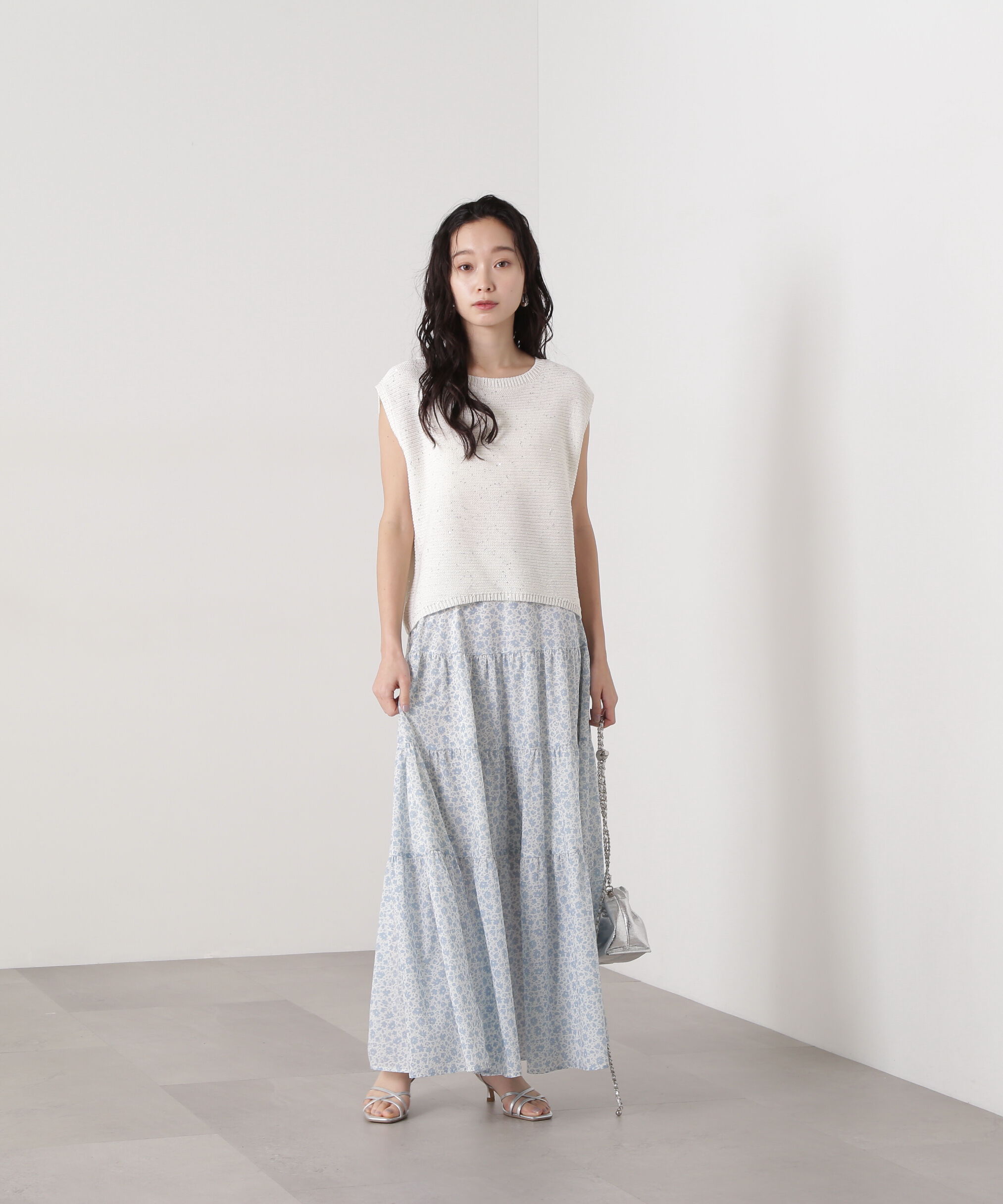  「スパンコールノースリーブニット」|ニット・セーター|