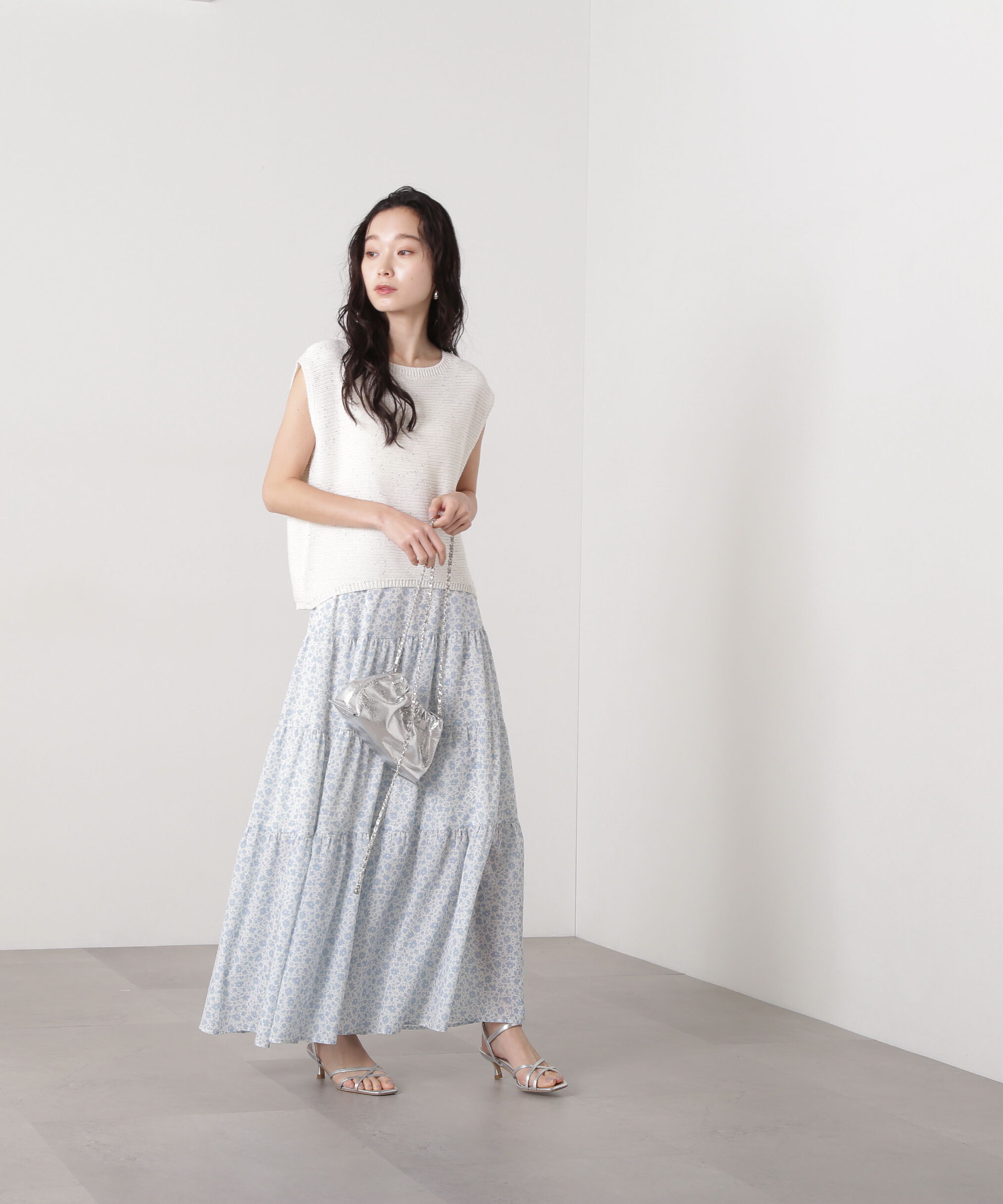  「スパンコールノースリーブニット」|ニット・セーター|