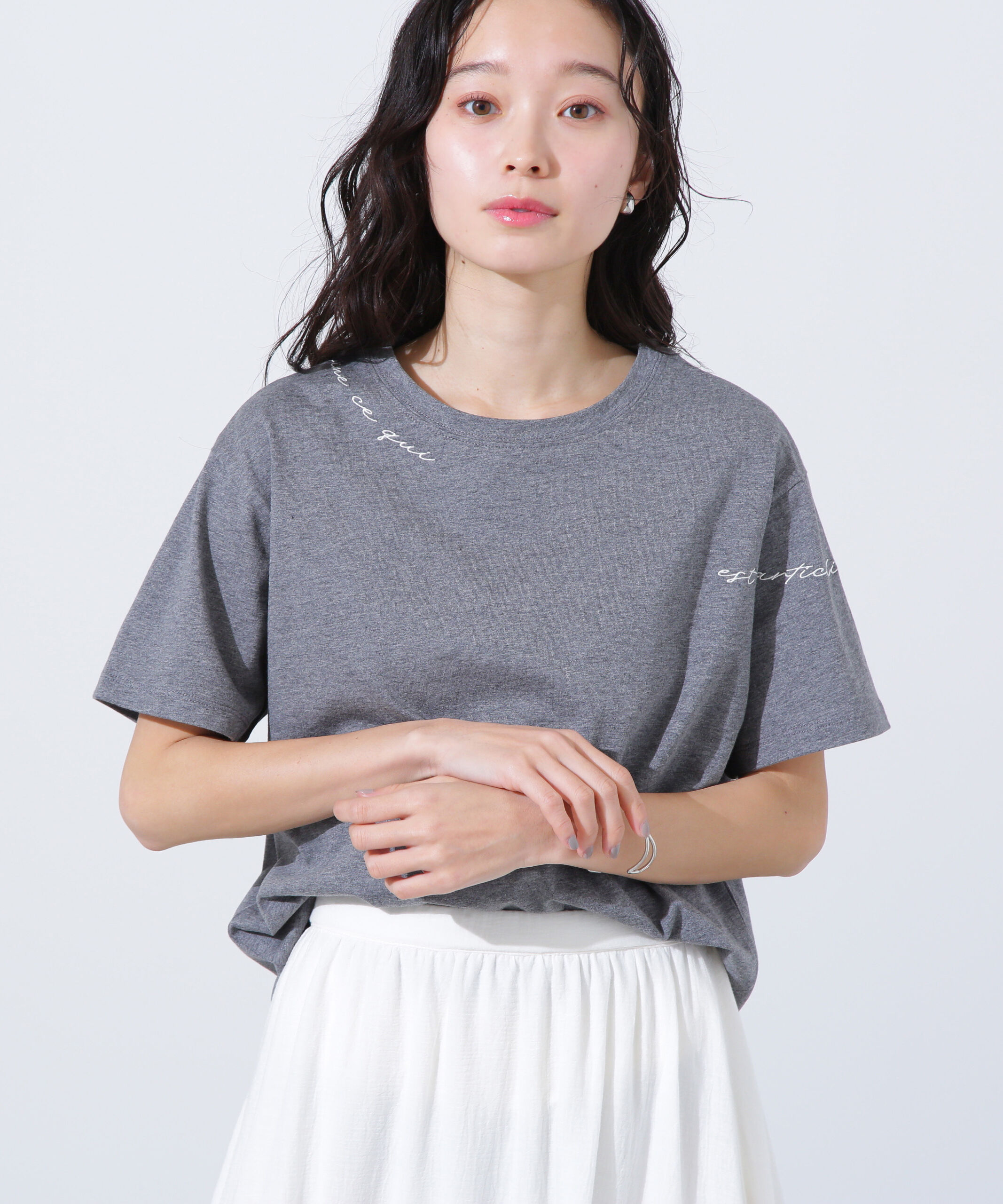  「ロゴ刺繍カットソー」|Tシャツ・カットソー|