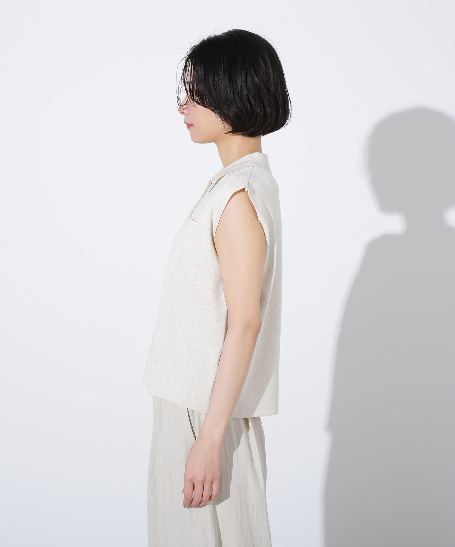  「ラメ混ポロエリニット」|ニット・セーター|