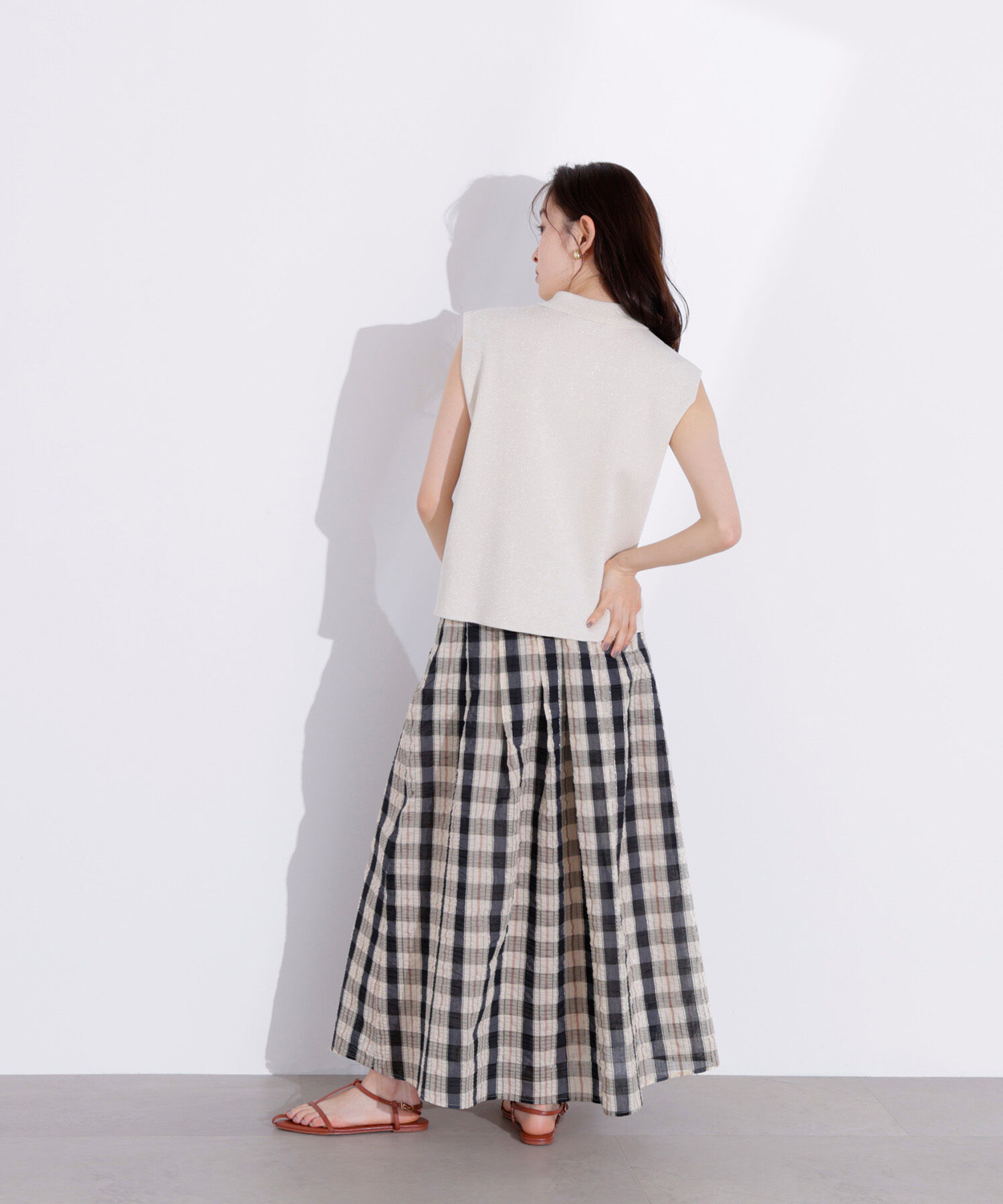  「ラメ混ポロエリニット」|ニット・セーター|