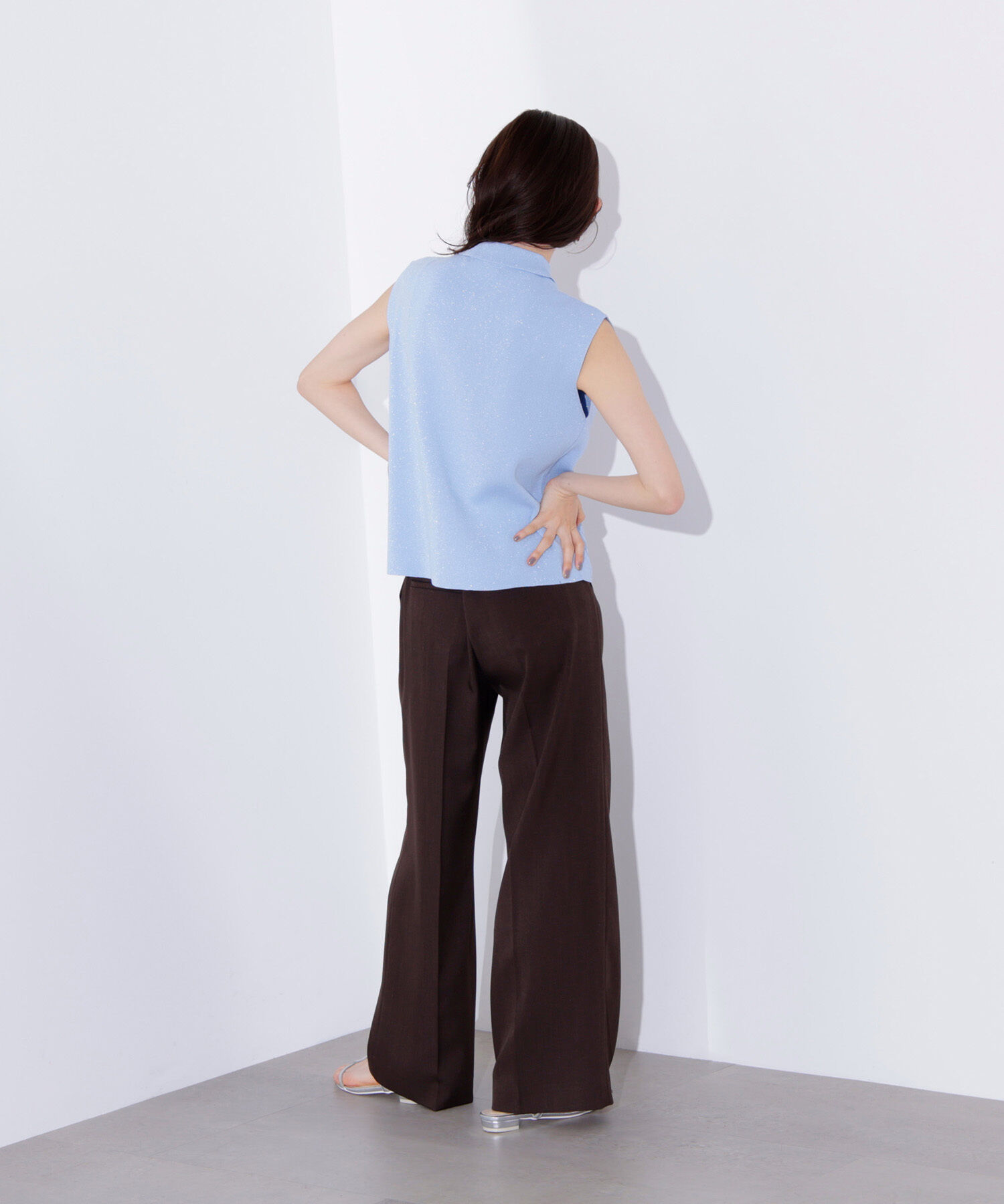  「ラメ混ポロエリニット」|ニット・セーター|