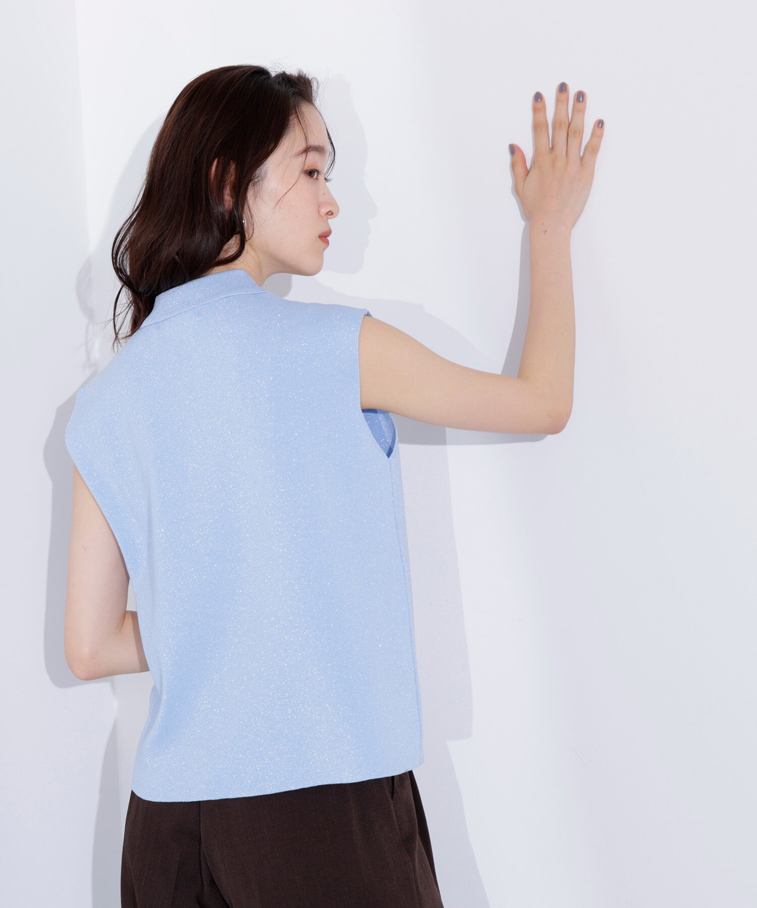  「ラメ混ポロエリニット」|ニット・セーター|