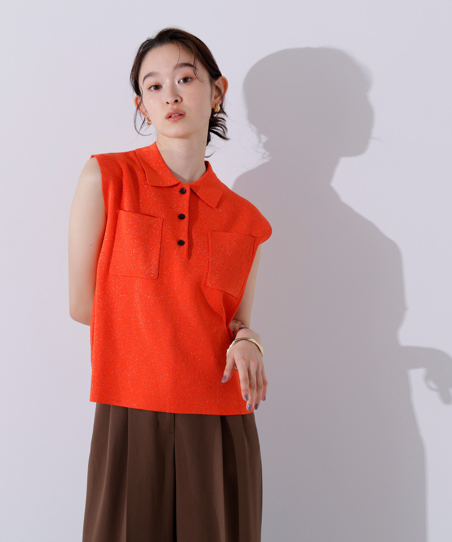  「ラメ混ポロエリニット」|ニット・セーター|