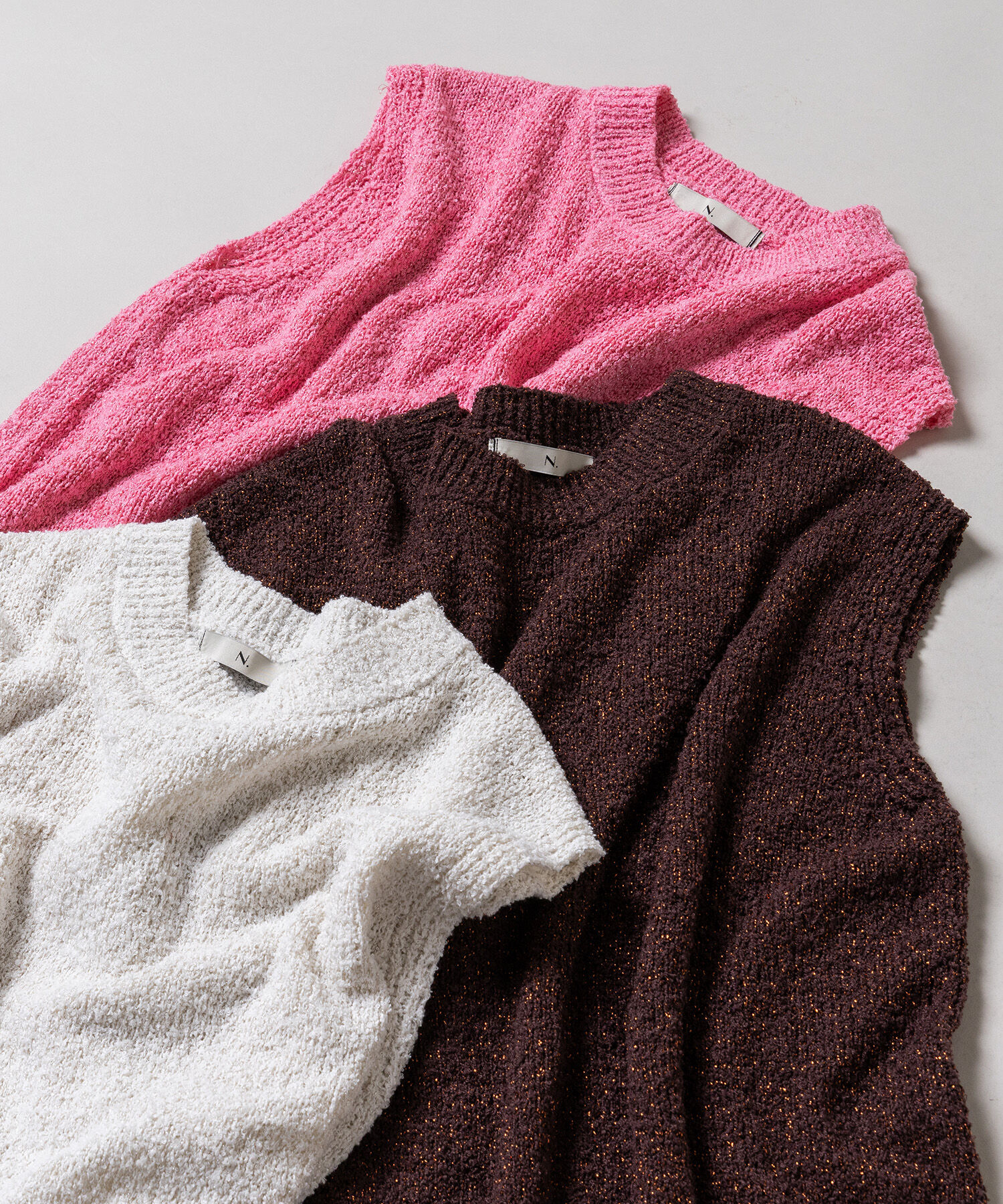  「ボクシーフレンチラメニット」|ニット・セーター|ブラウン1