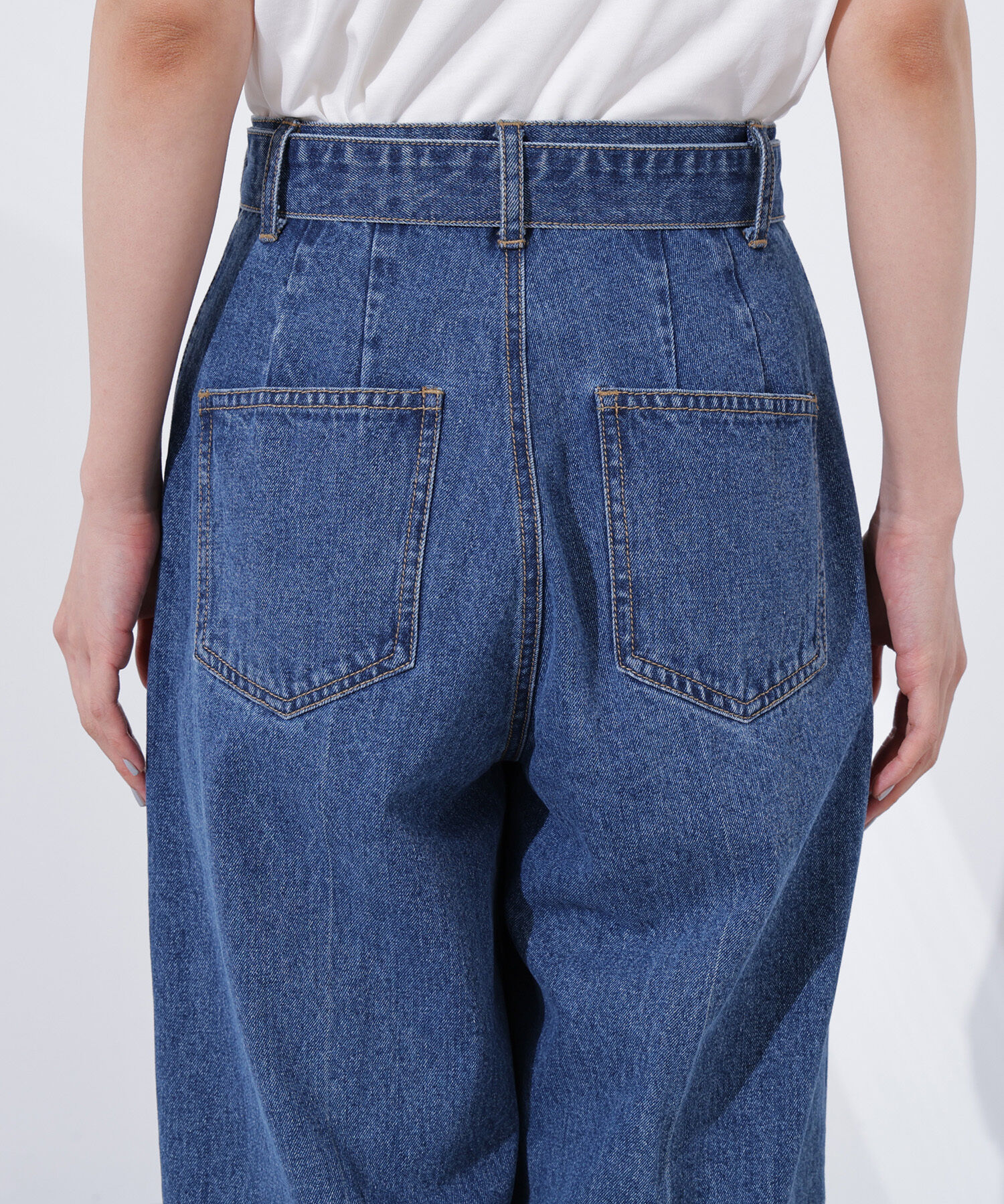  「ベルテッドワイドデニムパンツ」|その他|