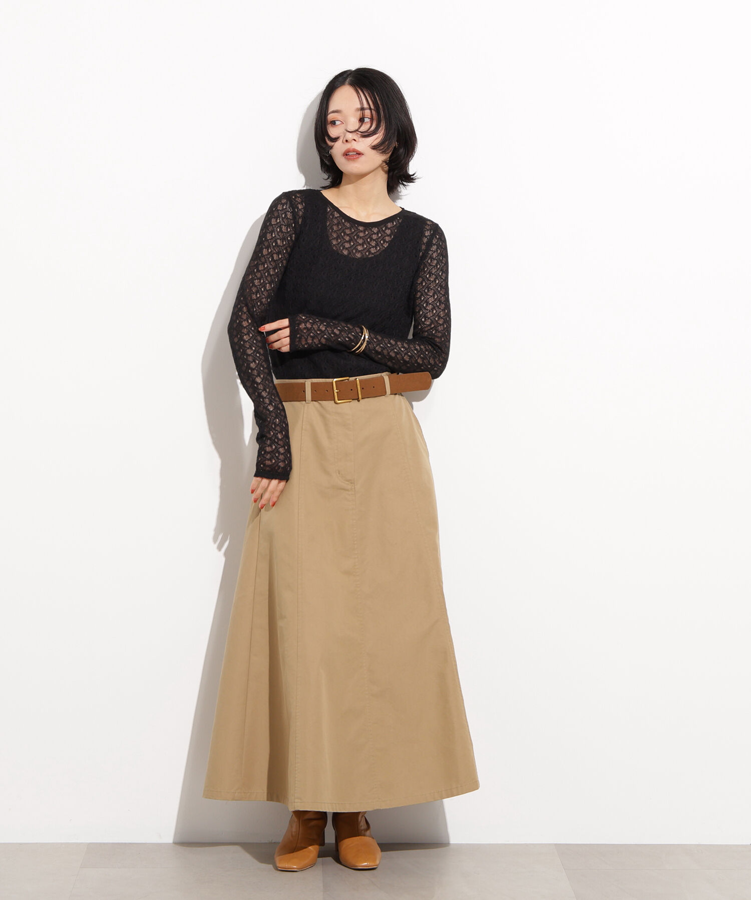  「クルーネックレースカットソー」|Tシャツ・カットソー|