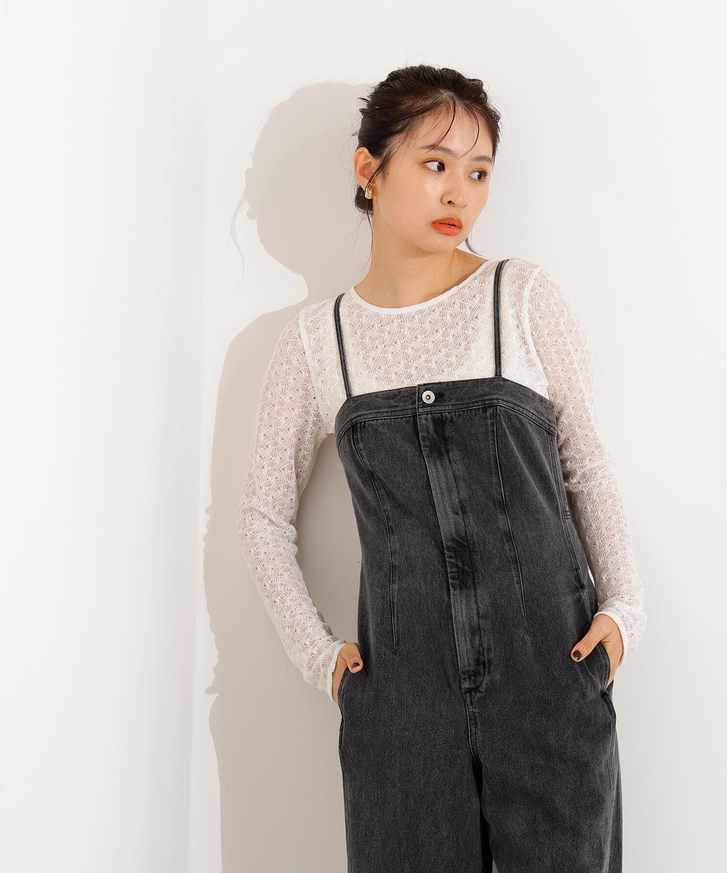  「クルーネックレースカットソー」|Tシャツ・カットソー|オフ1