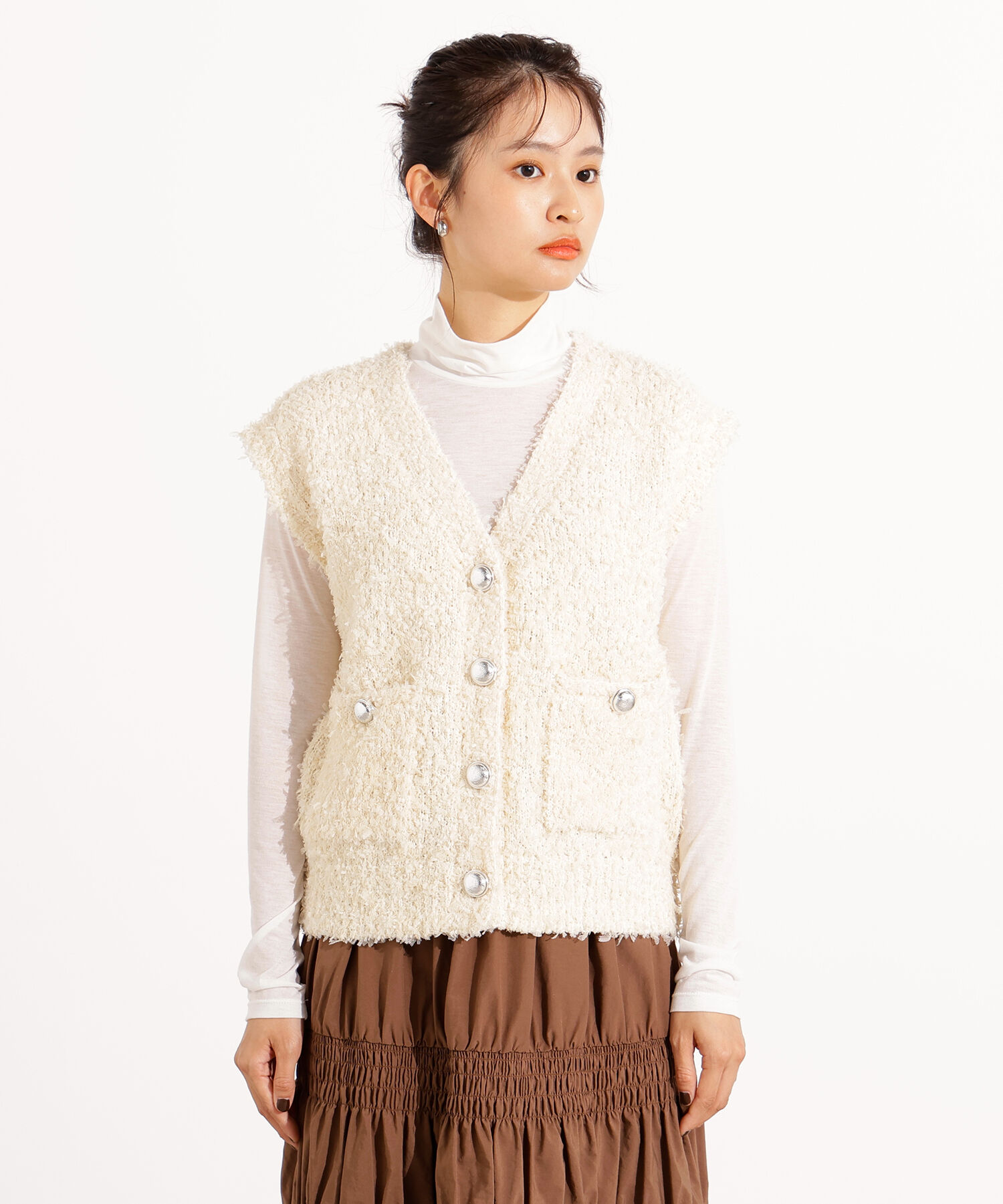  「Vネックニットジレ」|ニット・セーター|