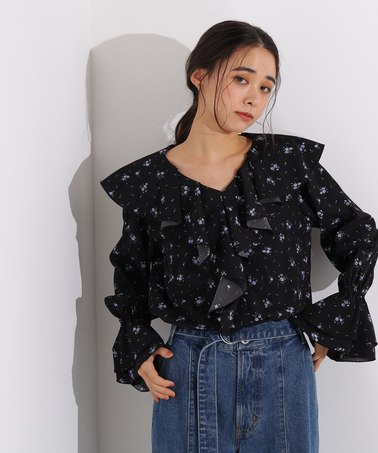  「プリントラッフルブラウス」|シャツ・ブラウス|