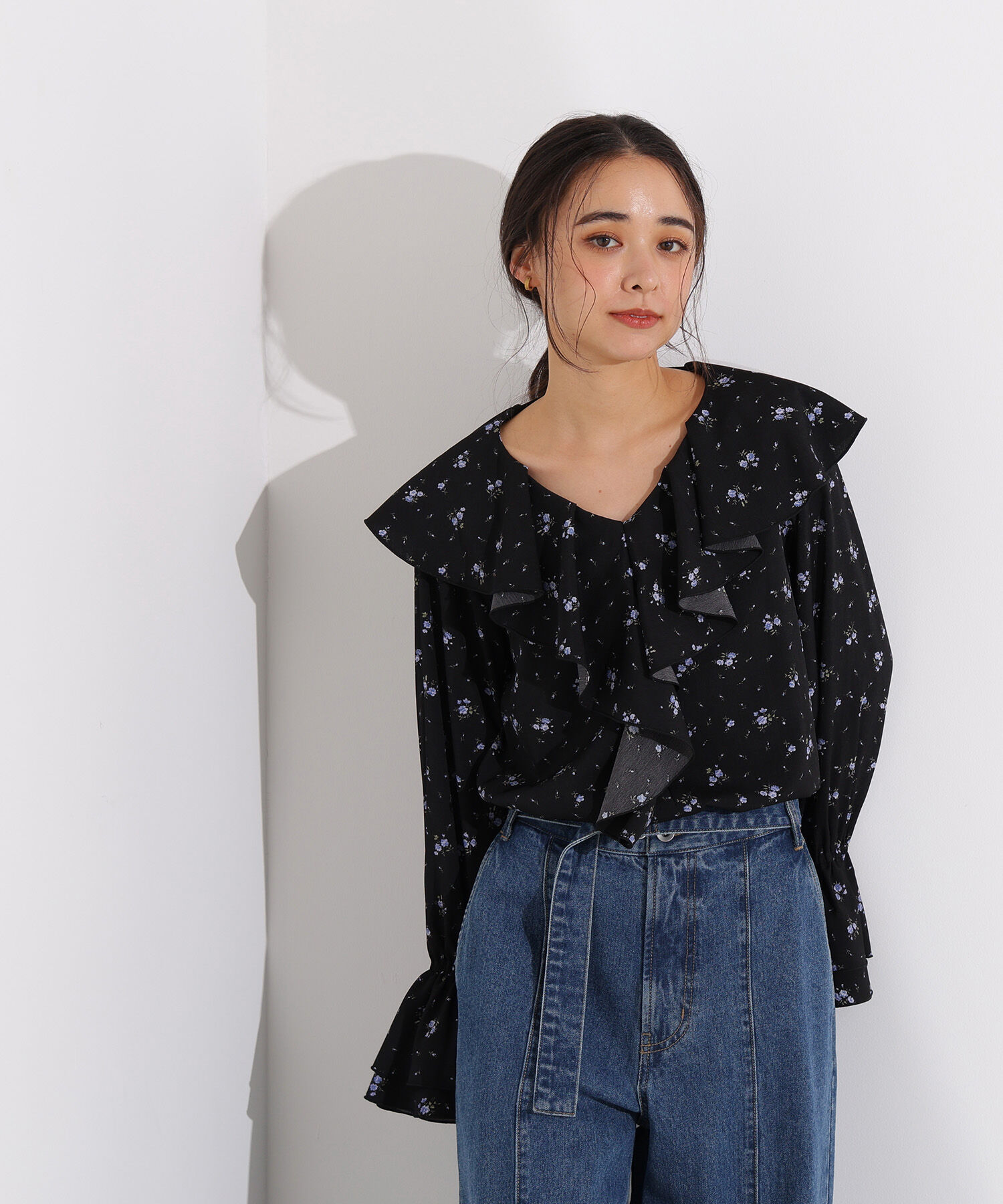  「プリントラッフルブラウス」|シャツ・ブラウス|