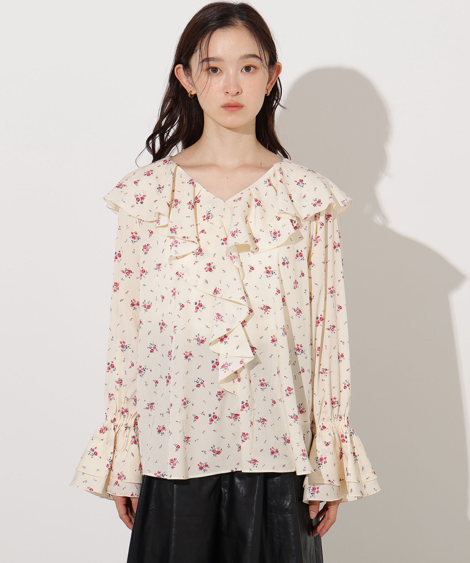  「プリントラッフルブラウス」|シャツ・ブラウス|