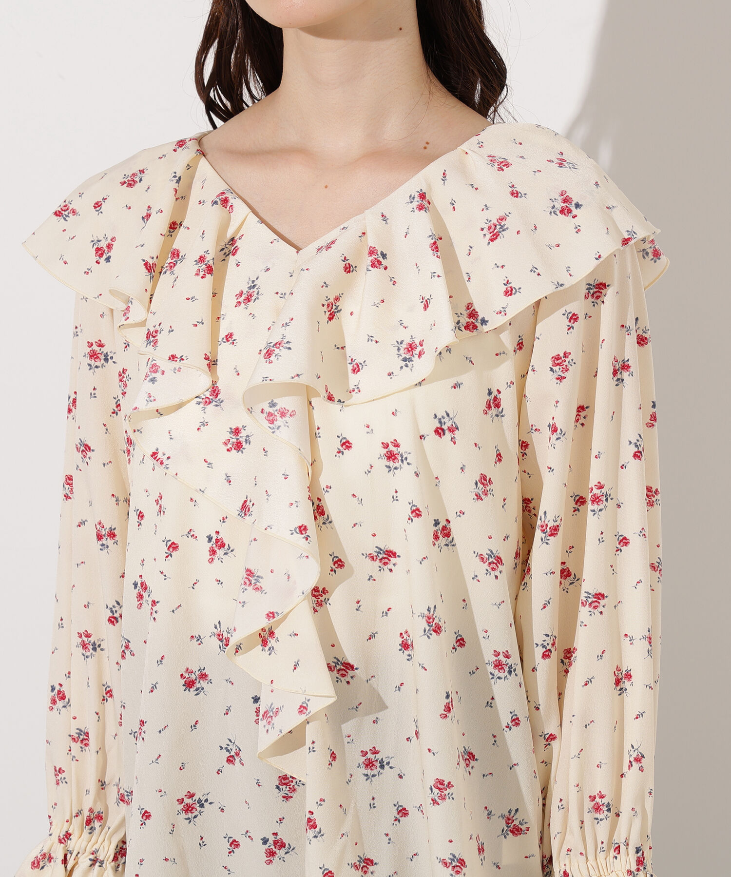  「プリントラッフルブラウス」|シャツ・ブラウス|