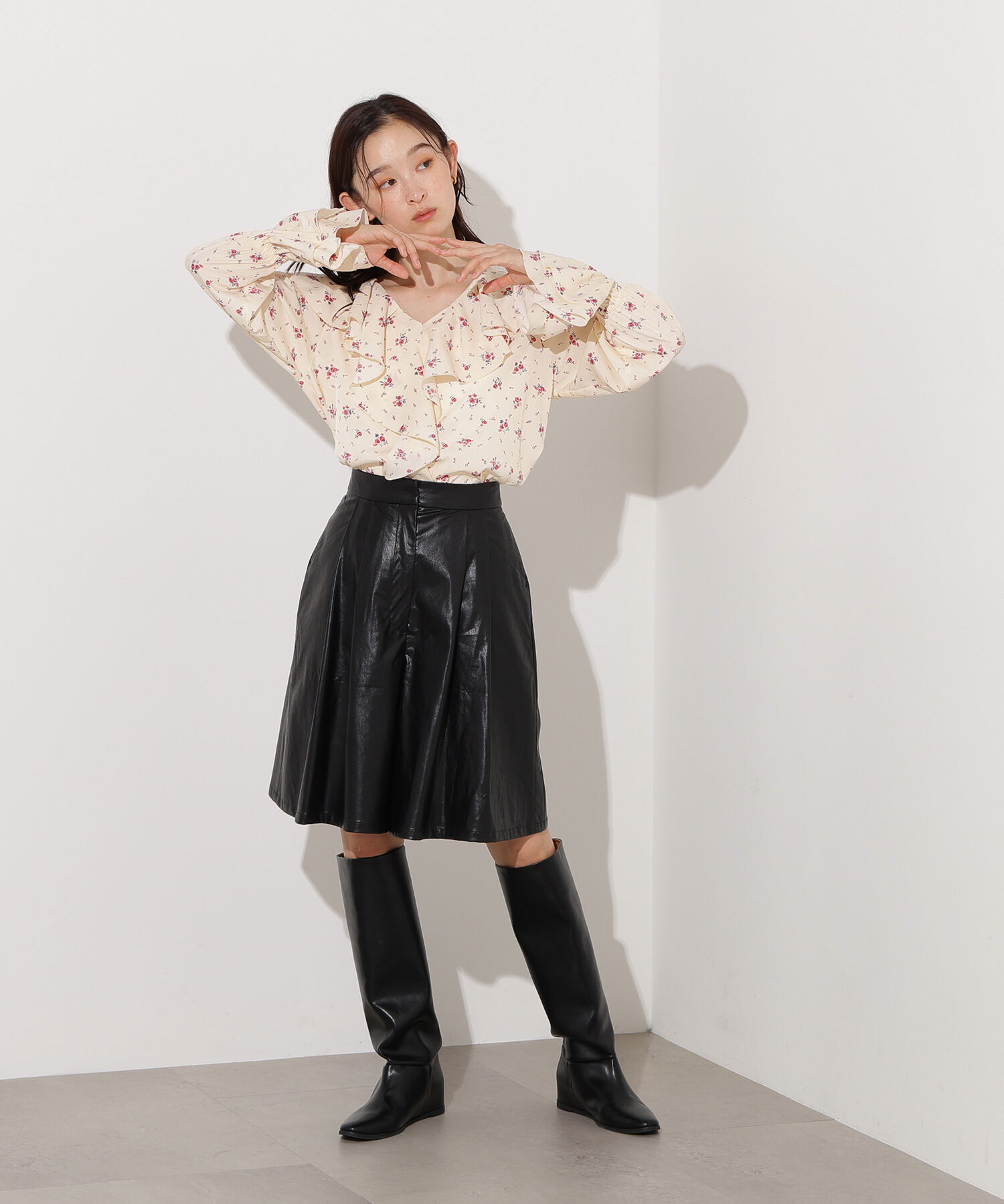  「プリントラッフルブラウス」|シャツ・ブラウス|