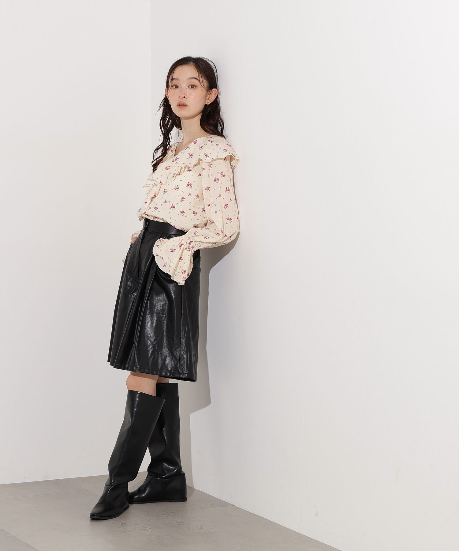  「プリントラッフルブラウス」|シャツ・ブラウス|