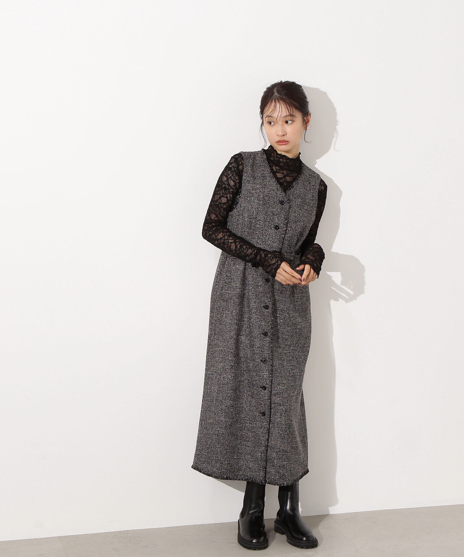  「レースハイネックカットソー」|Tシャツ・カットソー|