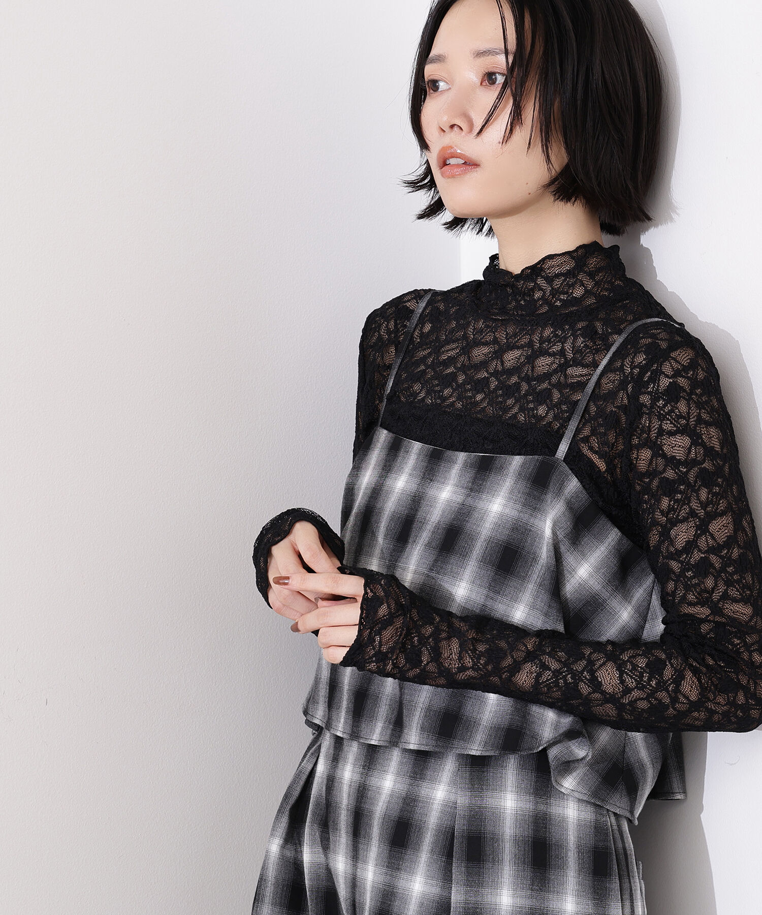  「レースハイネックカットソー」|Tシャツ・カットソー|