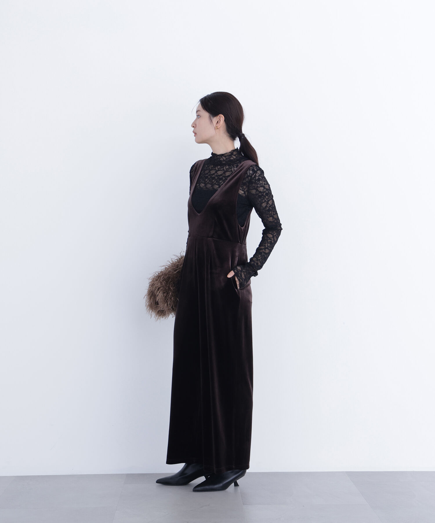  「レースハイネックカットソー」|Tシャツ・カットソー|