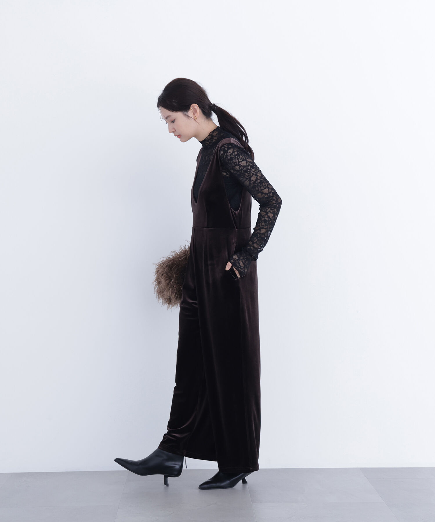  「レースハイネックカットソー」|Tシャツ・カットソー|