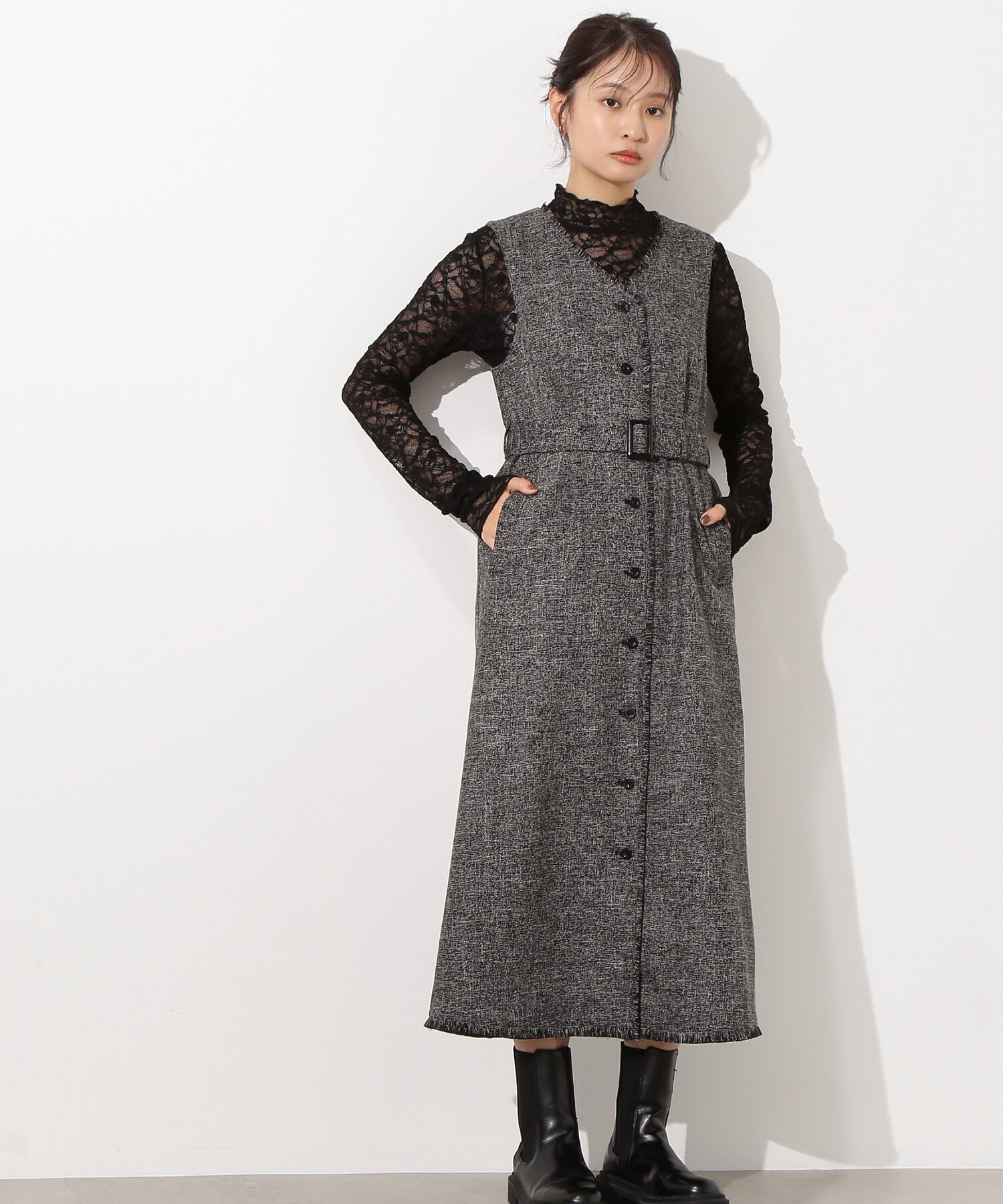  「レースハイネックカットソー」|Tシャツ・カットソー|