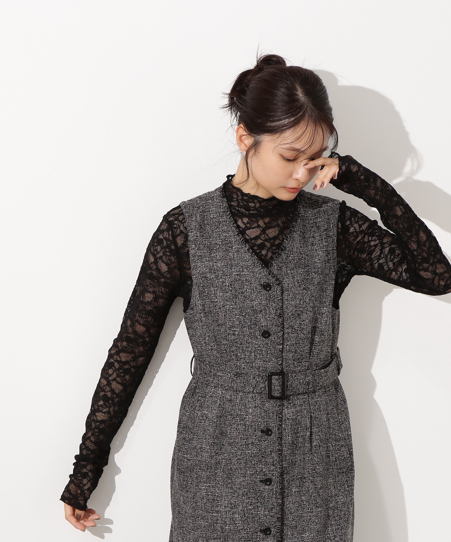  「レースハイネックカットソー」|Tシャツ・カットソー|