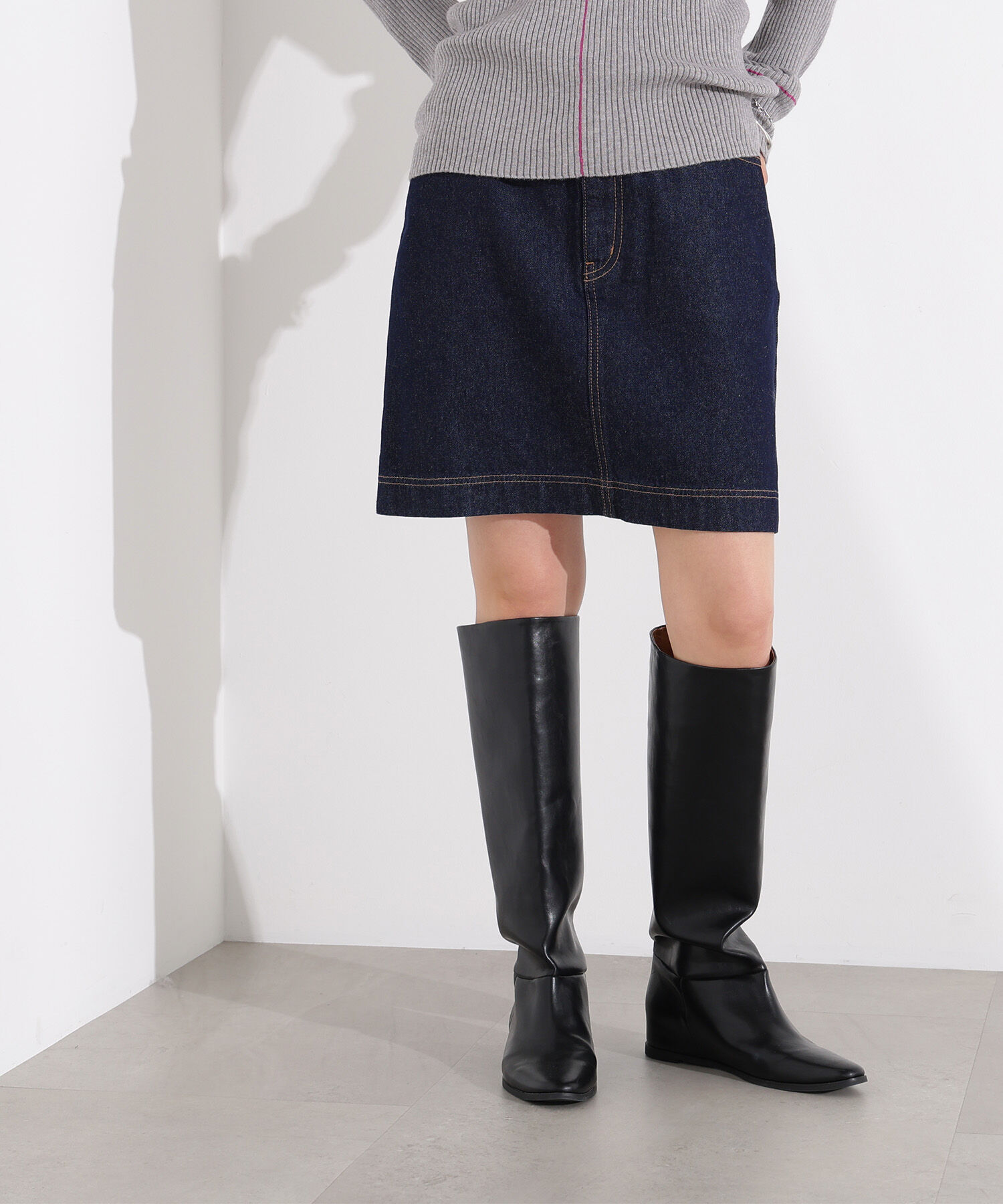  「デニムスカート」|スカート|ネイビー