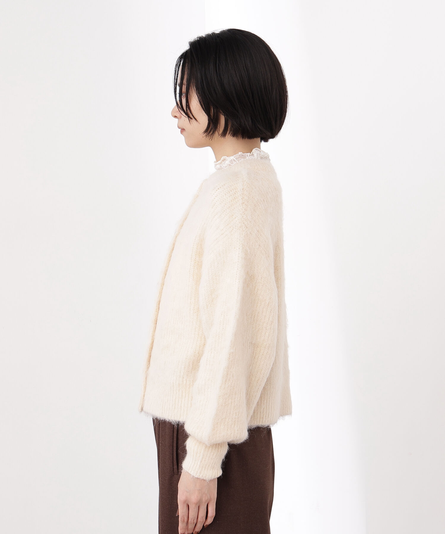  「クルーネックフェザーカーディガン」|ニット・セーター|