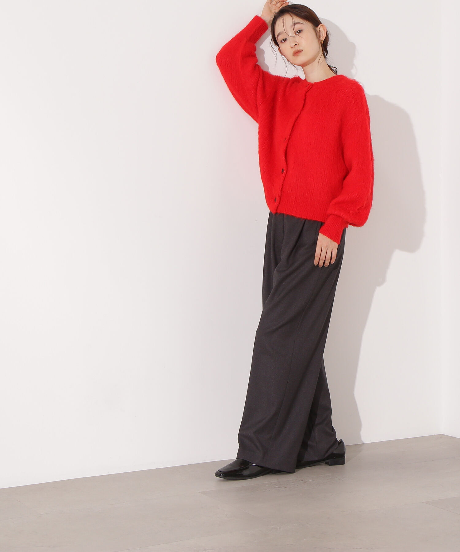  「クルーネックフェザーカーディガン」|ニット・セーター|