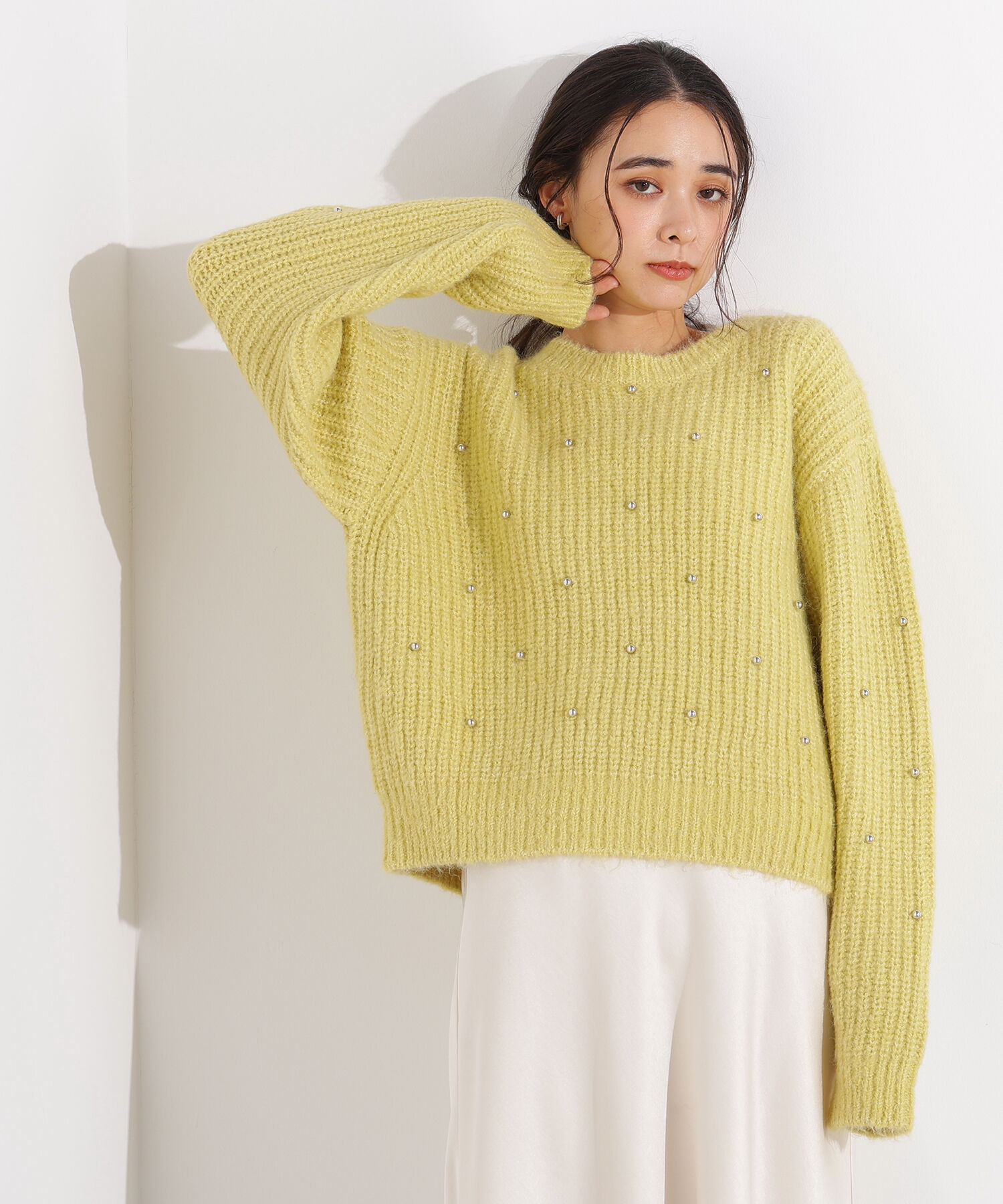  「スタッズ畦ニット」|ニット・セーター|