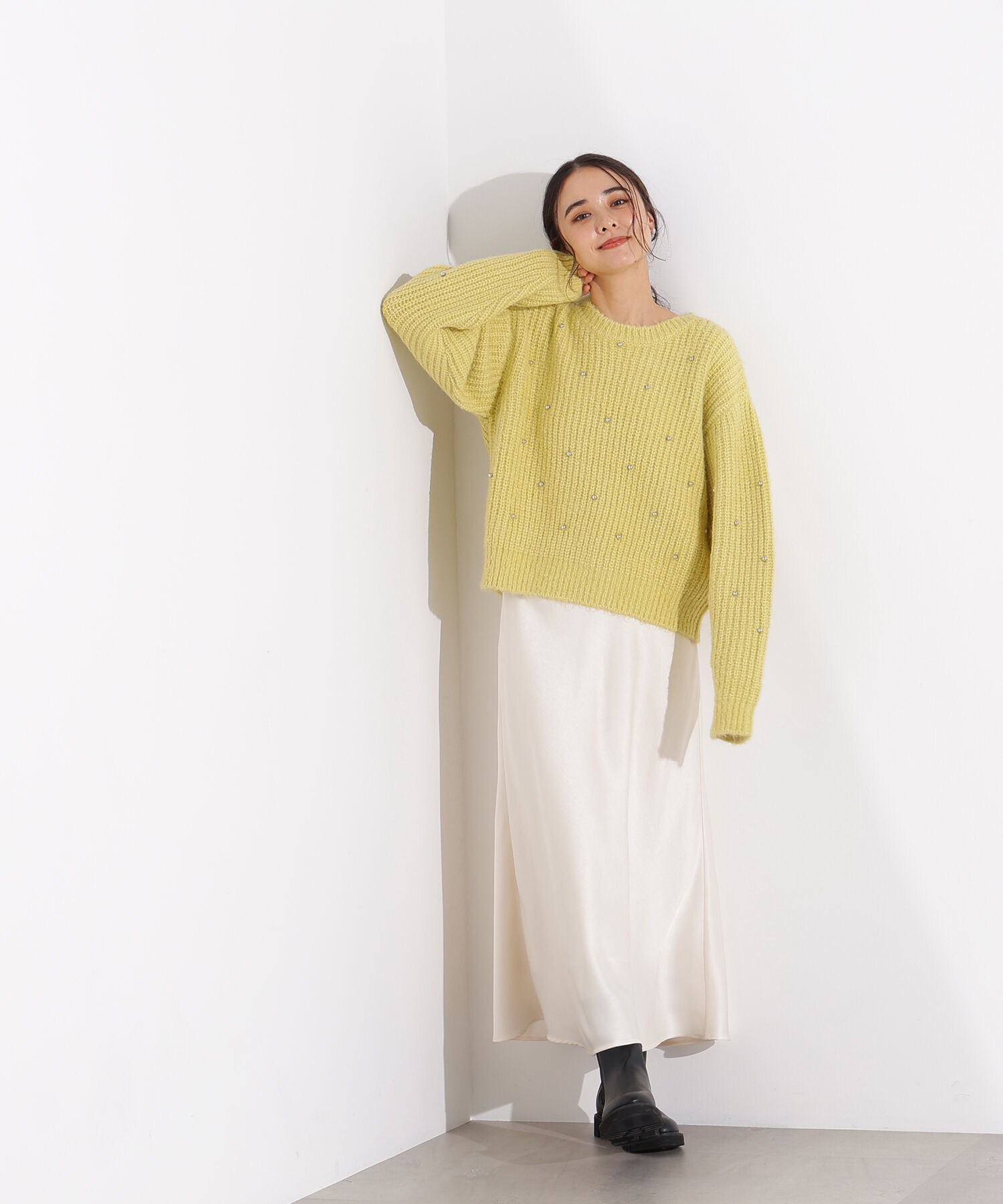  「スタッズ畦ニット」|ニット・セーター|